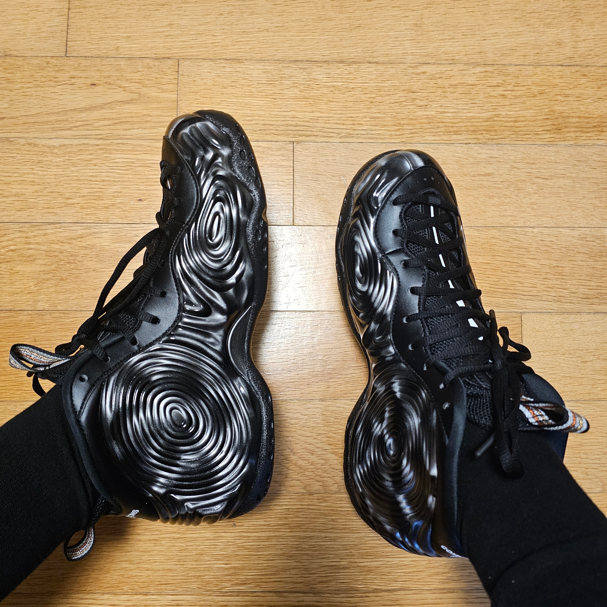 Nike x Comme des Garcons Homme Plus Air Foamposite One SP Black White 착용 스타일 - 4