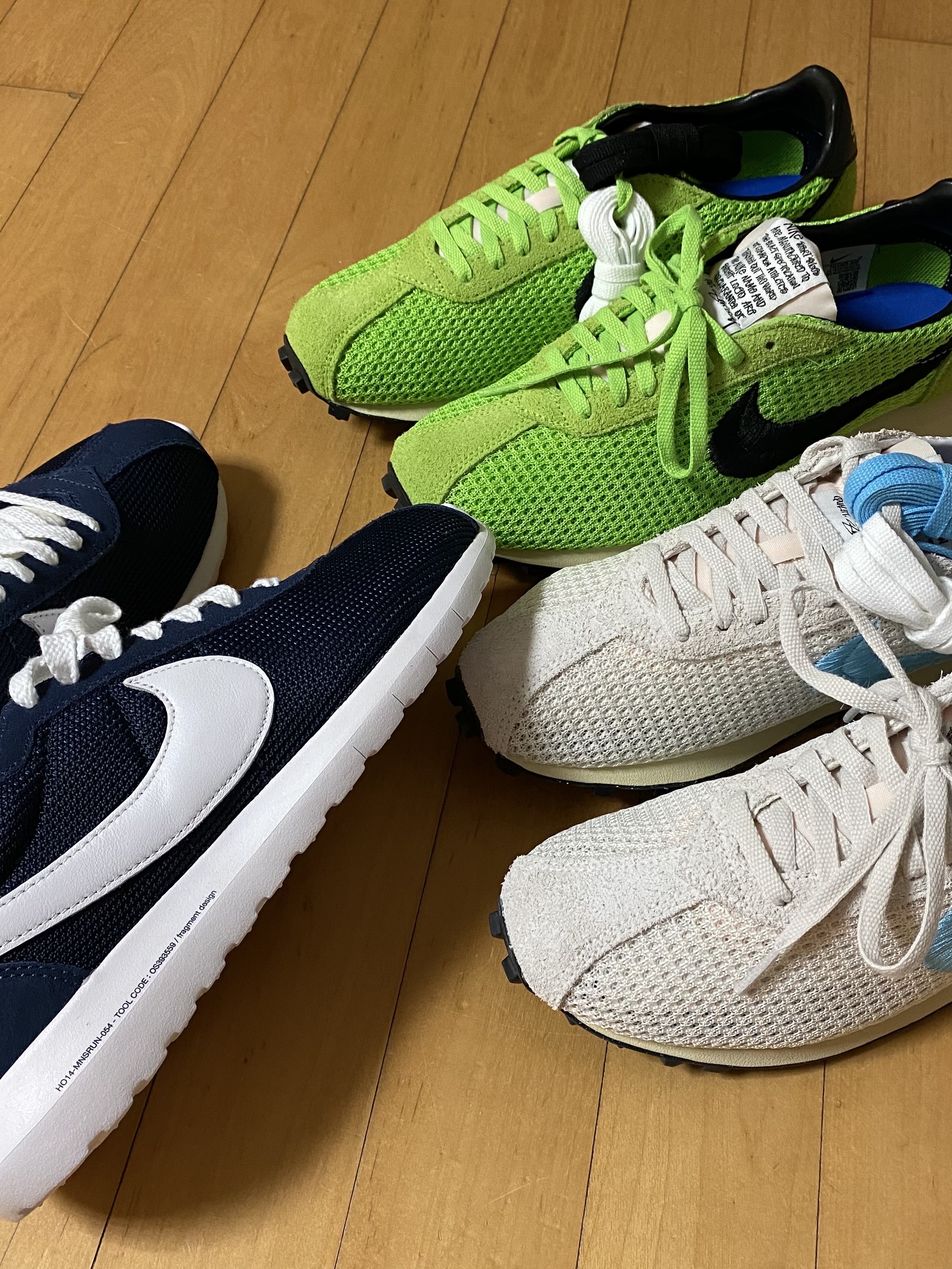 Nike x Fragment Roshe LD-1000 Obsidian, Nike x Stussy LD-1000 SP Phantom Aquarius Blue 착용 스타일 - 2