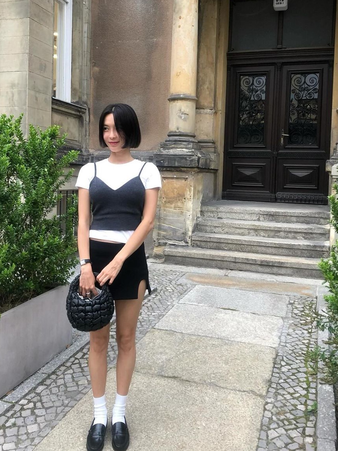 [예약 배송] Siyazu SIKN2060 BCI Cotton Bustier Black, Studiotable Bustier Mini Dress Black 착용 스타일 - 5