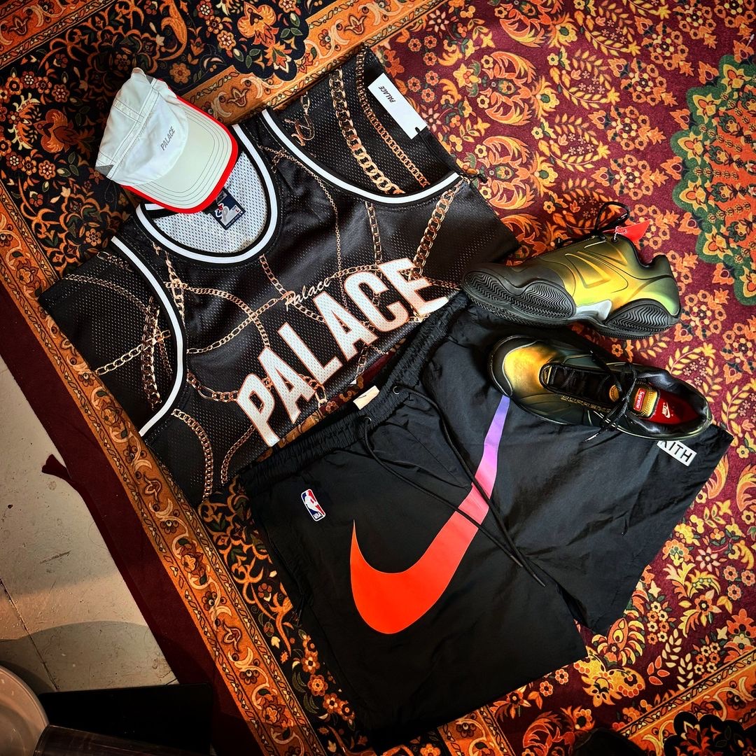 Nike x Kith New York Knicks Shorts Black, Palace Chain Basketball Vest Black - 23FW 착용 스타일 - 1