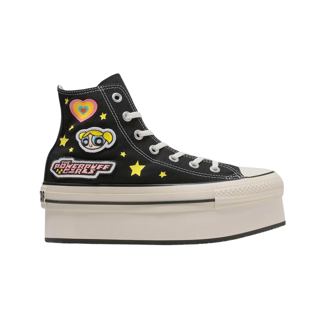 (W) 컨버스 x 파워퍼프걸 척 테일러 올스타 청키라인 하이 블랙((W) Converse x The Powerpuff Girls Chuck Taylor All Star Chunkyline Hi Black) - 2