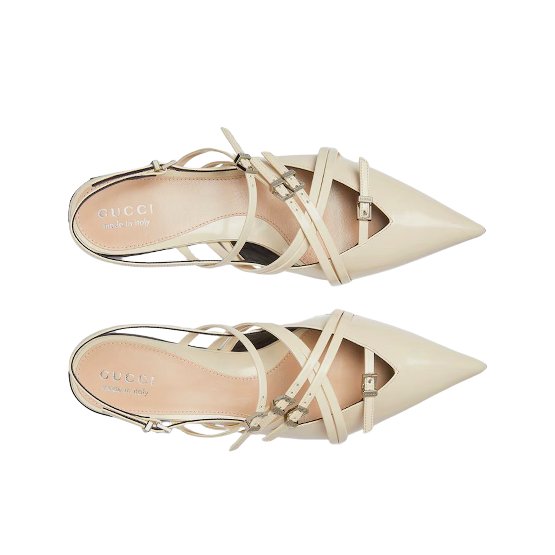 (W) Gucci Strappy Ballet Flat Ivory Leather 상세 이미지 2