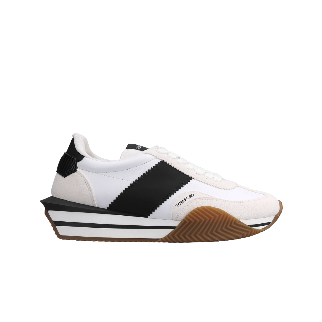 톰포드 스웨이드 친환경 소재 제임스 스니커즈 화이트 블랙 크림(Tom Ford Suede Eco-Friendly Material James Sneakers White Black Cream)