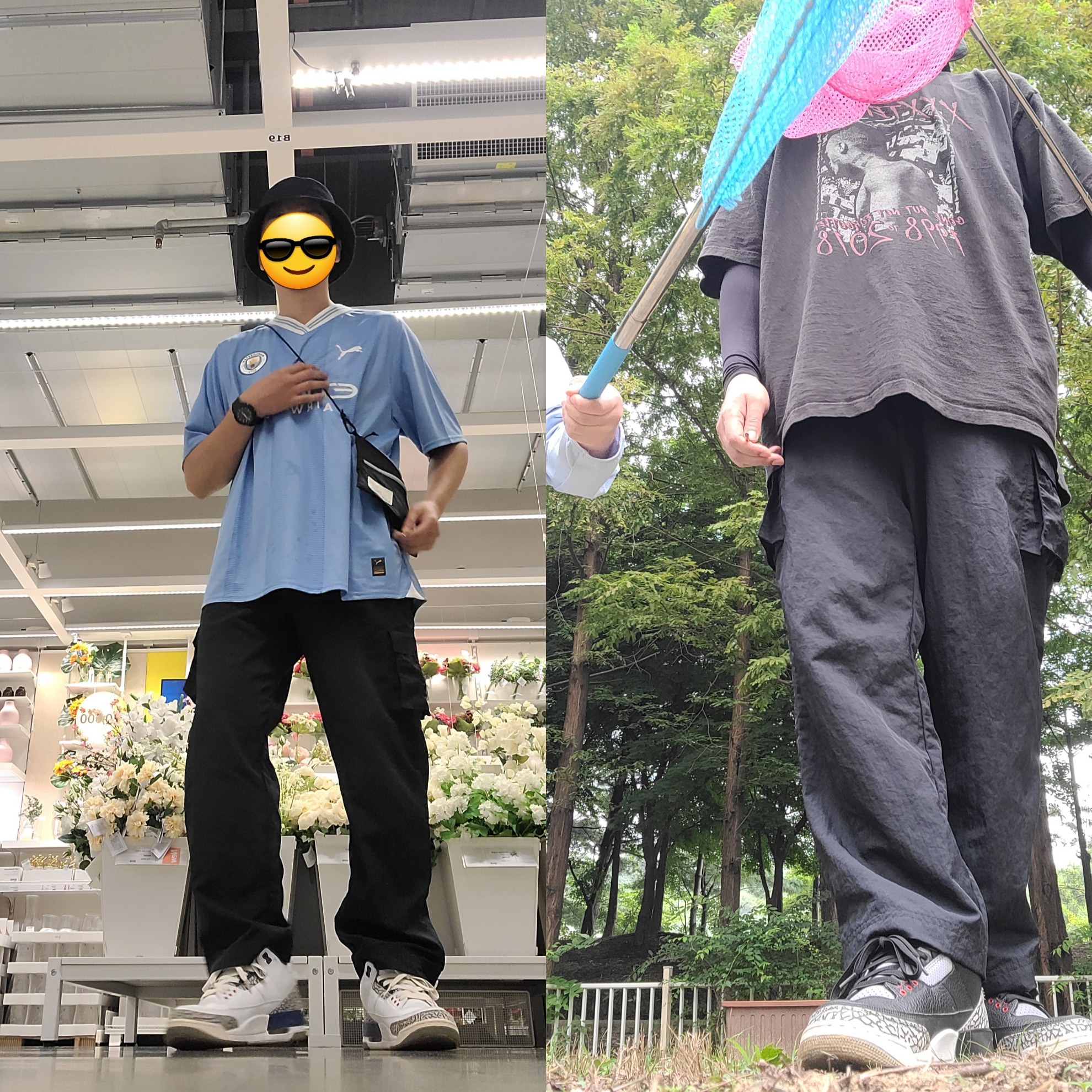 (W) Nike NSW Essentiasl High-Rise Woven Cargo Pants Black - Asia, Puma Manchester City 2023/24 Home Jersey Team Light Blue (Non Marking Ver.) 착용 스타일 - 1