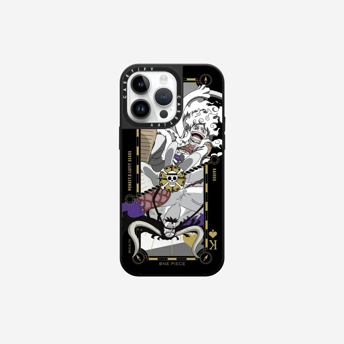 Casetify x One Piece iPhone Magsafe Poker Card Gear 5 Luffy & Kaidou Mirror Case Silver Mirror Black Bumper 상세 이미지 2