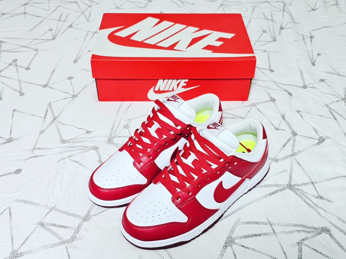 (W) Nike Dunk Low Next Nature Gym Red 착용 스타일 - 1