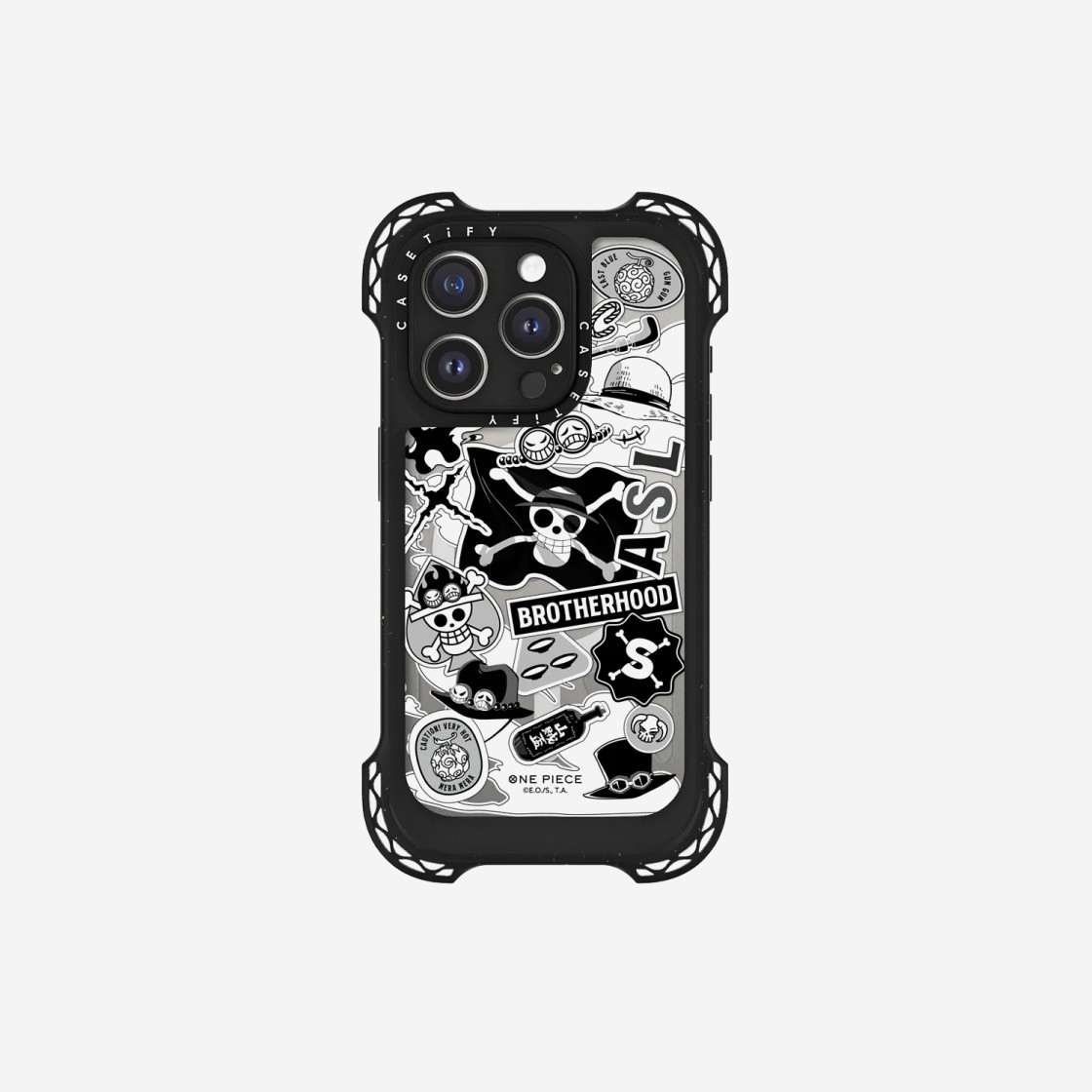 Casetify x One Piece iPhone Magsafe Brotherhood Monotone Sticker Case Clear 상세 이미지 1