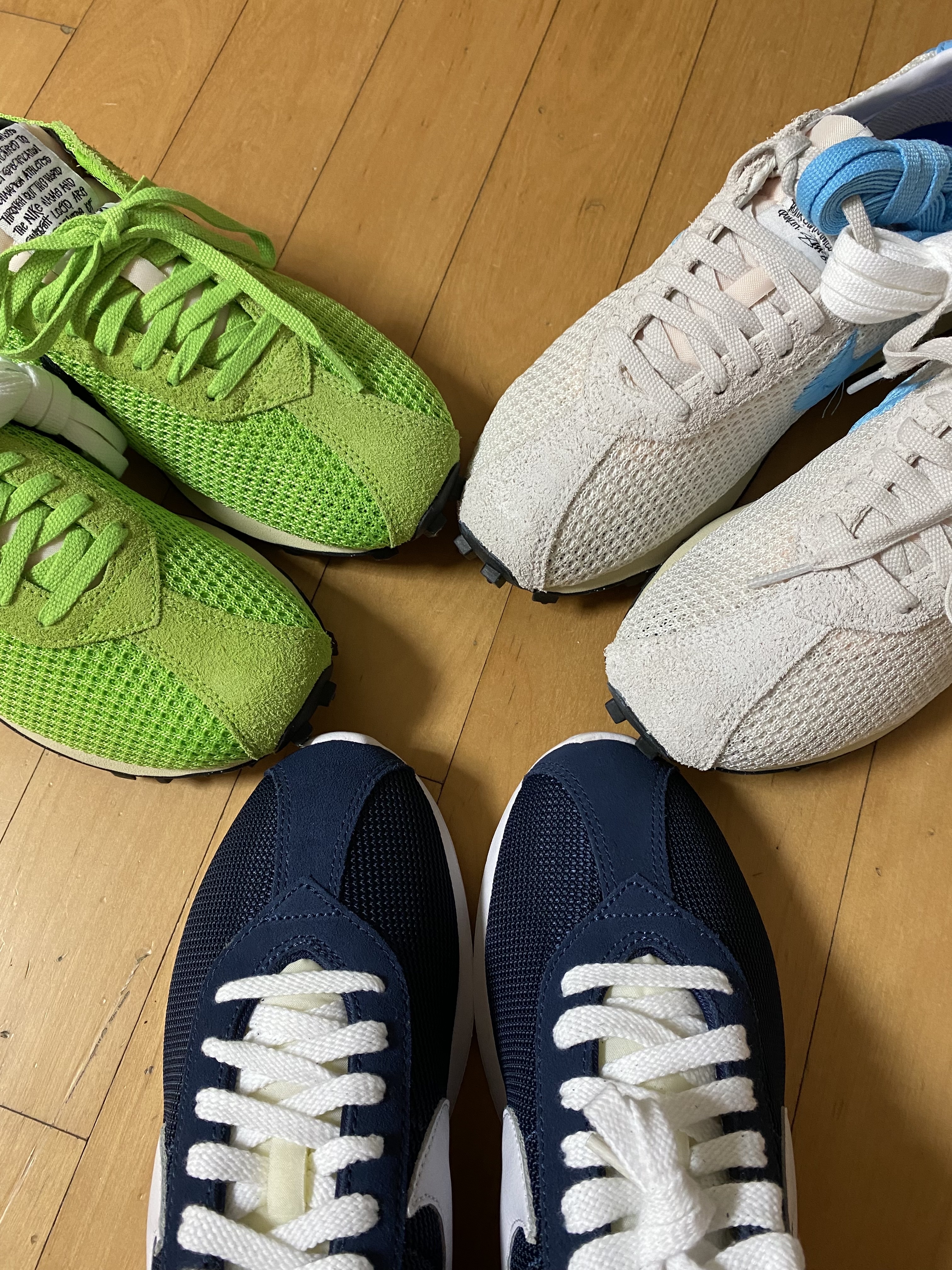 Nike x Fragment Roshe LD-1000 Obsidian, Nike x Stussy LD-1000 SP Phantom Aquarius Blue 착용 스타일 - 1