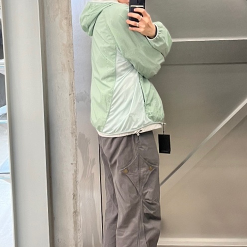 Sansan Gear Crosshair Mesh Jacket Light Green - 24SS 착용 스타일