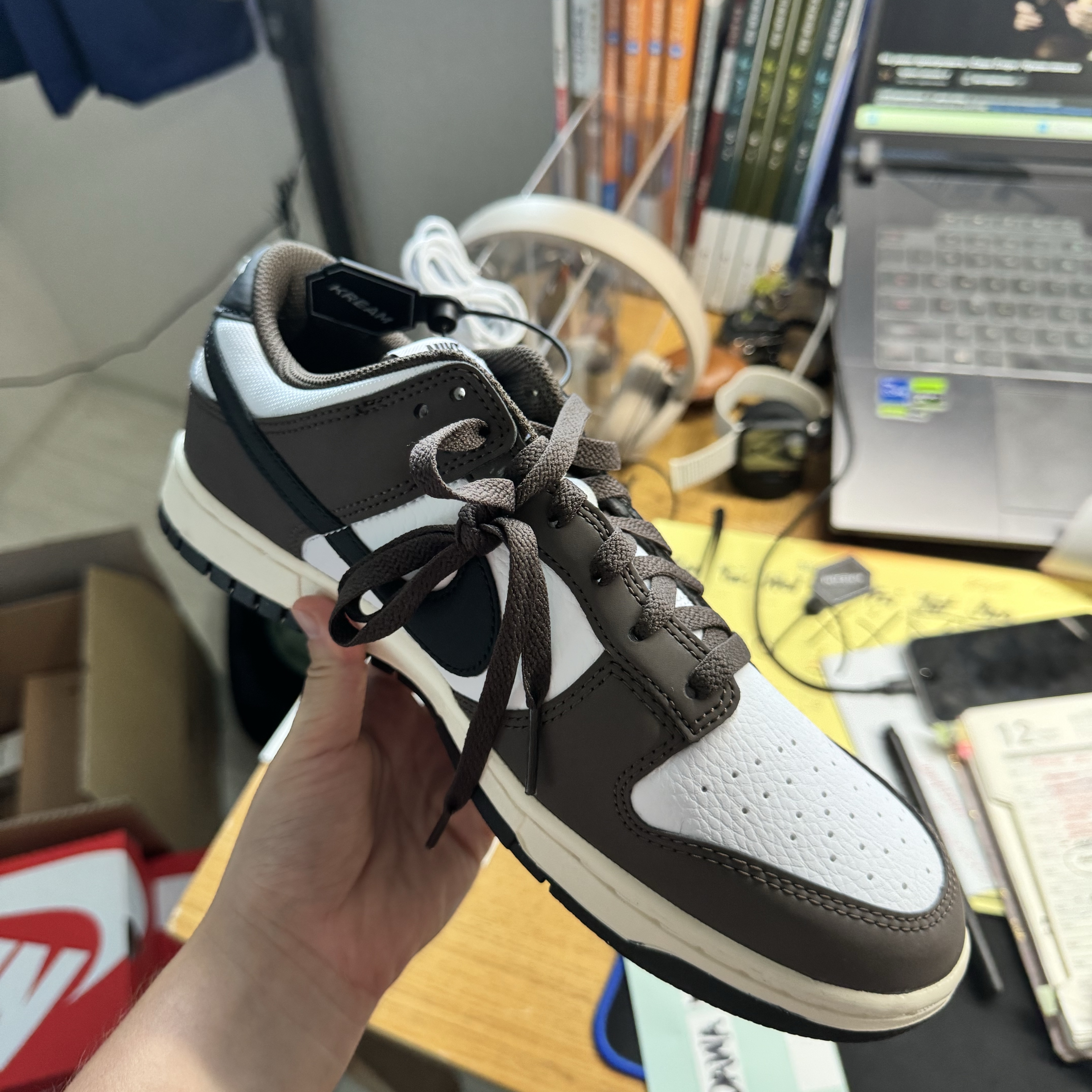 Nike Dunk Low Retro Next Nature Baroque Brown White 착용 스타일