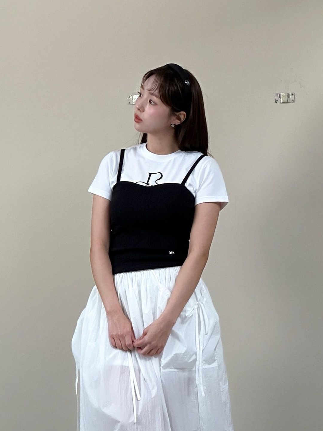 [예약 배송] Siyazu SIKN2060 BCI Cotton Bustier Black, Studiotable Bustier Mini Dress Black 착용 스타일 - 2