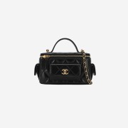 Chanel Vanity With Chain Lambskin & Gold Black