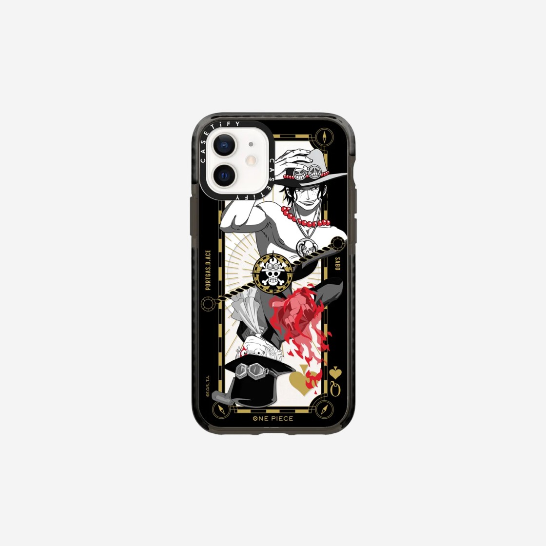 Casetify x One Piece iPhone Magsafe Poker Card Ace & Sabo Ultra Bounce Case Black 상세 이미지 4