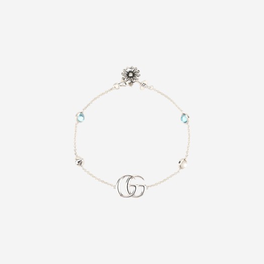 Gucci Double G Mother of Pearl Bracelet Silver Turquoise