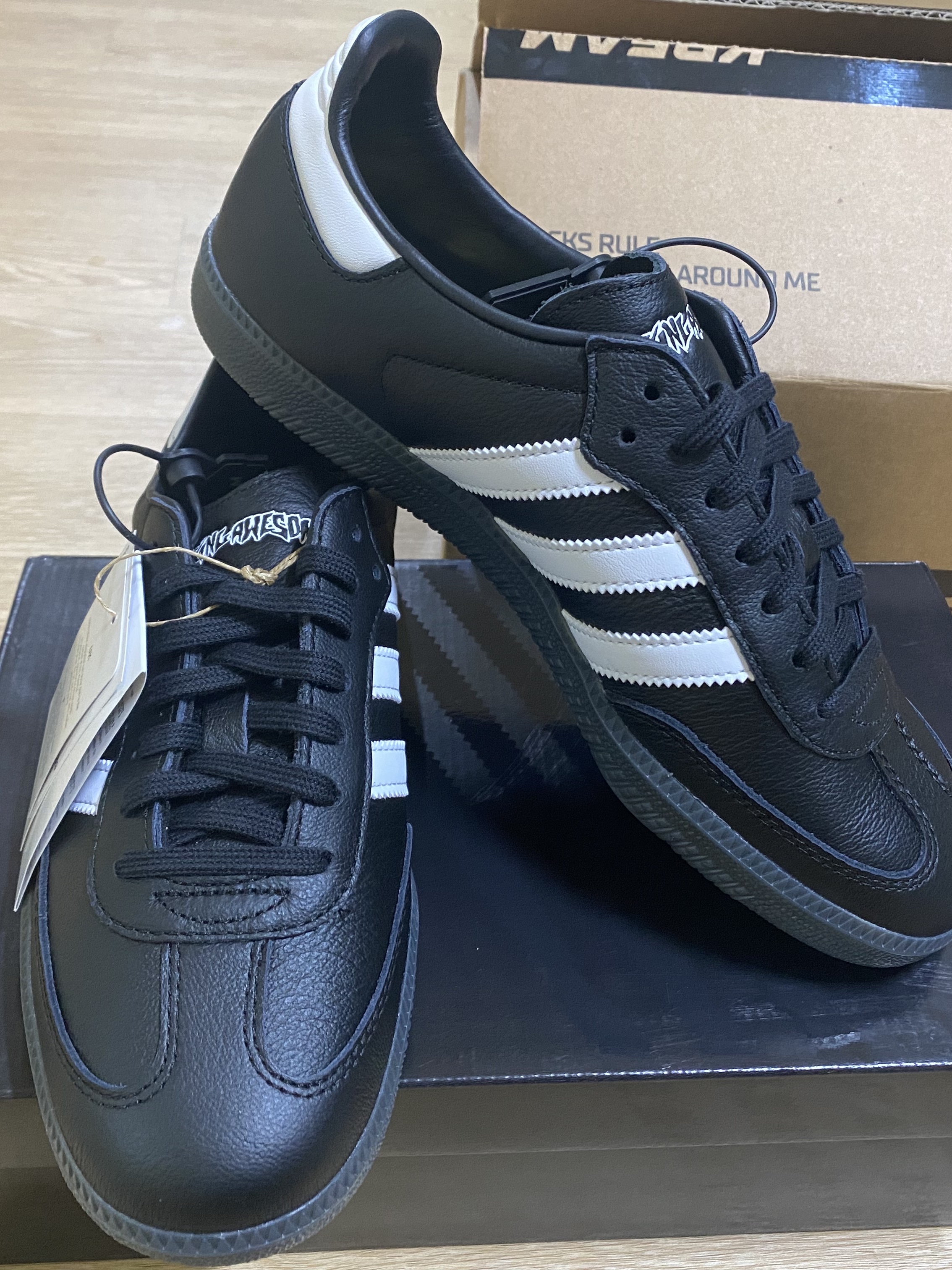 Adidas x Fucking Awesome Samba Core Black 착용 스타일 - 2