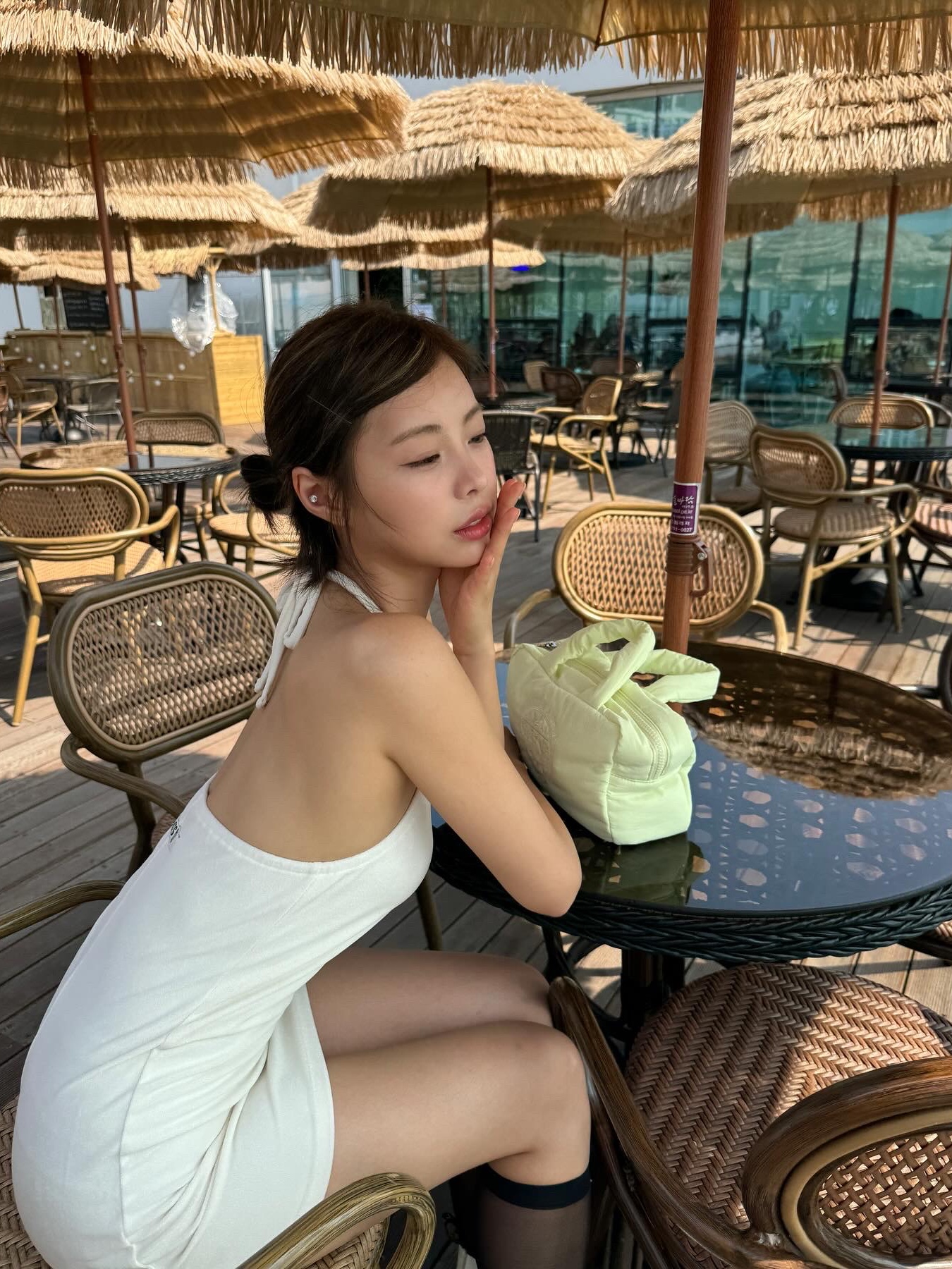 Lots You Terry Dress Ivory 착용 스타일 - 2