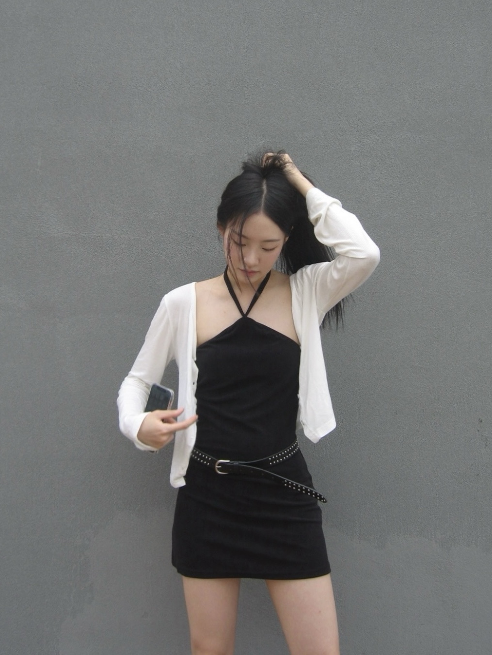 Lots You Terry Dress Black 착용 스타일 - 3