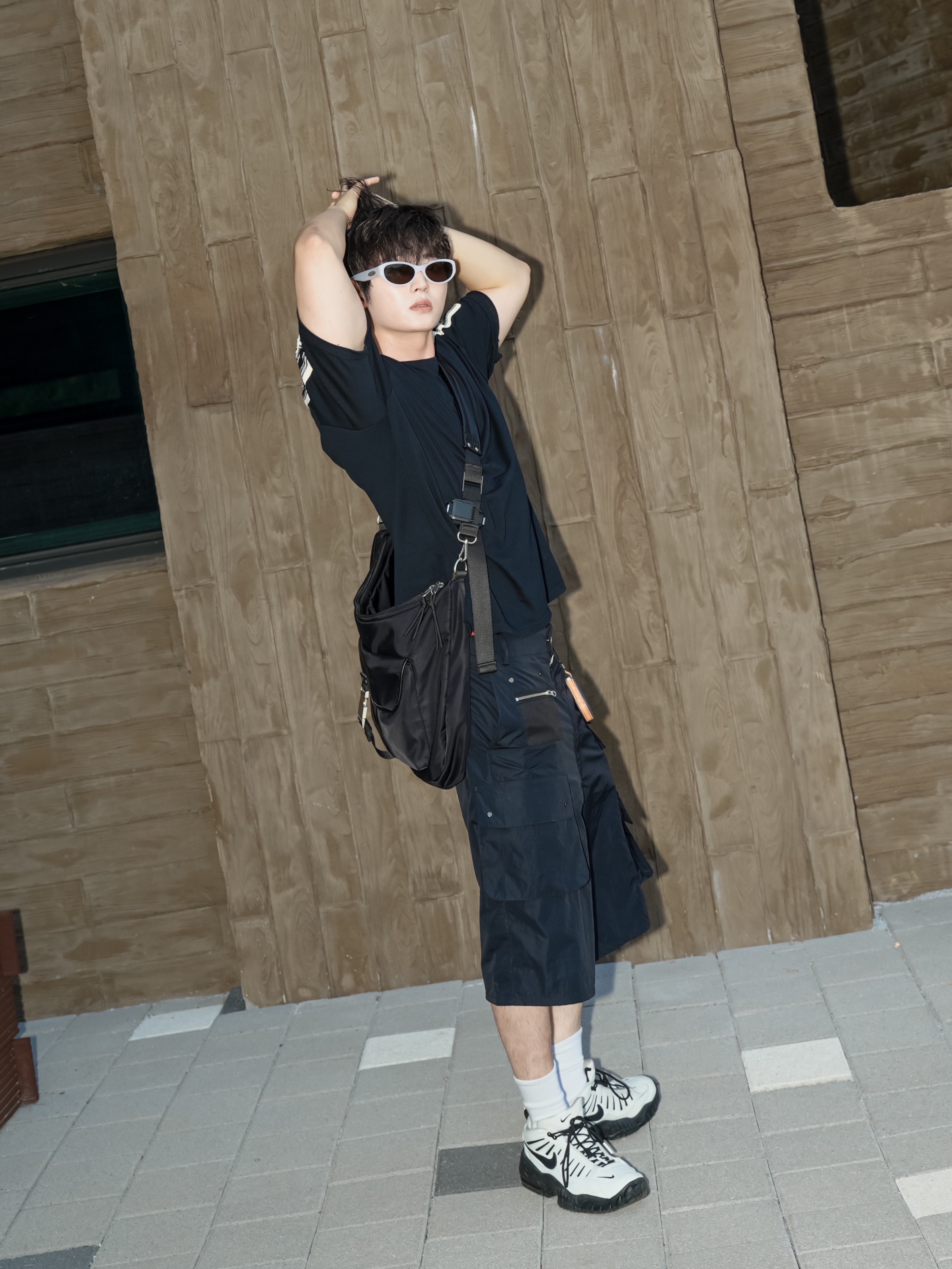 Nike x Ambush Air Adjust Force SP Summit White and Black 착용 스타일 - 2