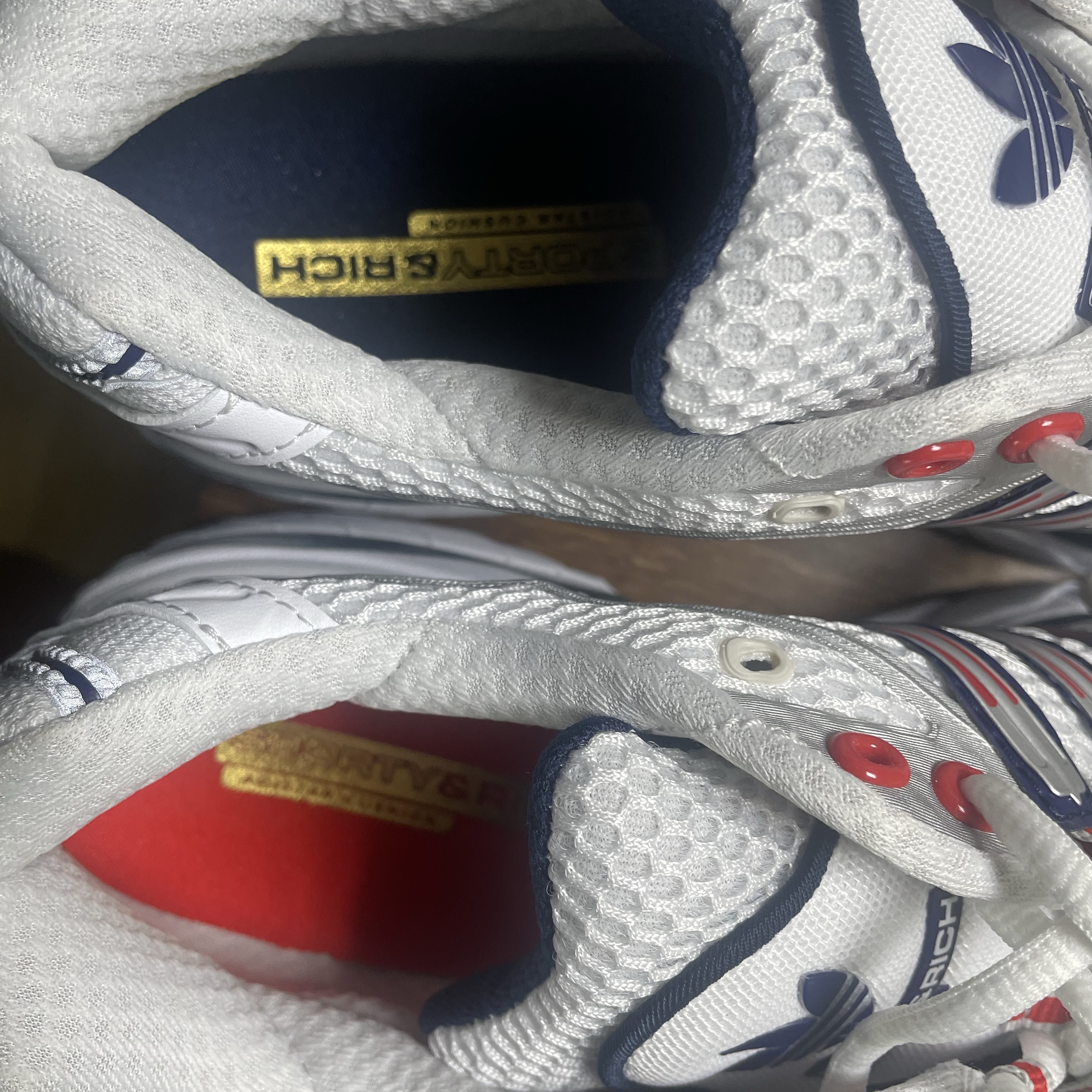 Adidas x Sporty & Rich Adistar Cushion Cloud White Night Indigo 착용 스타일 - 9