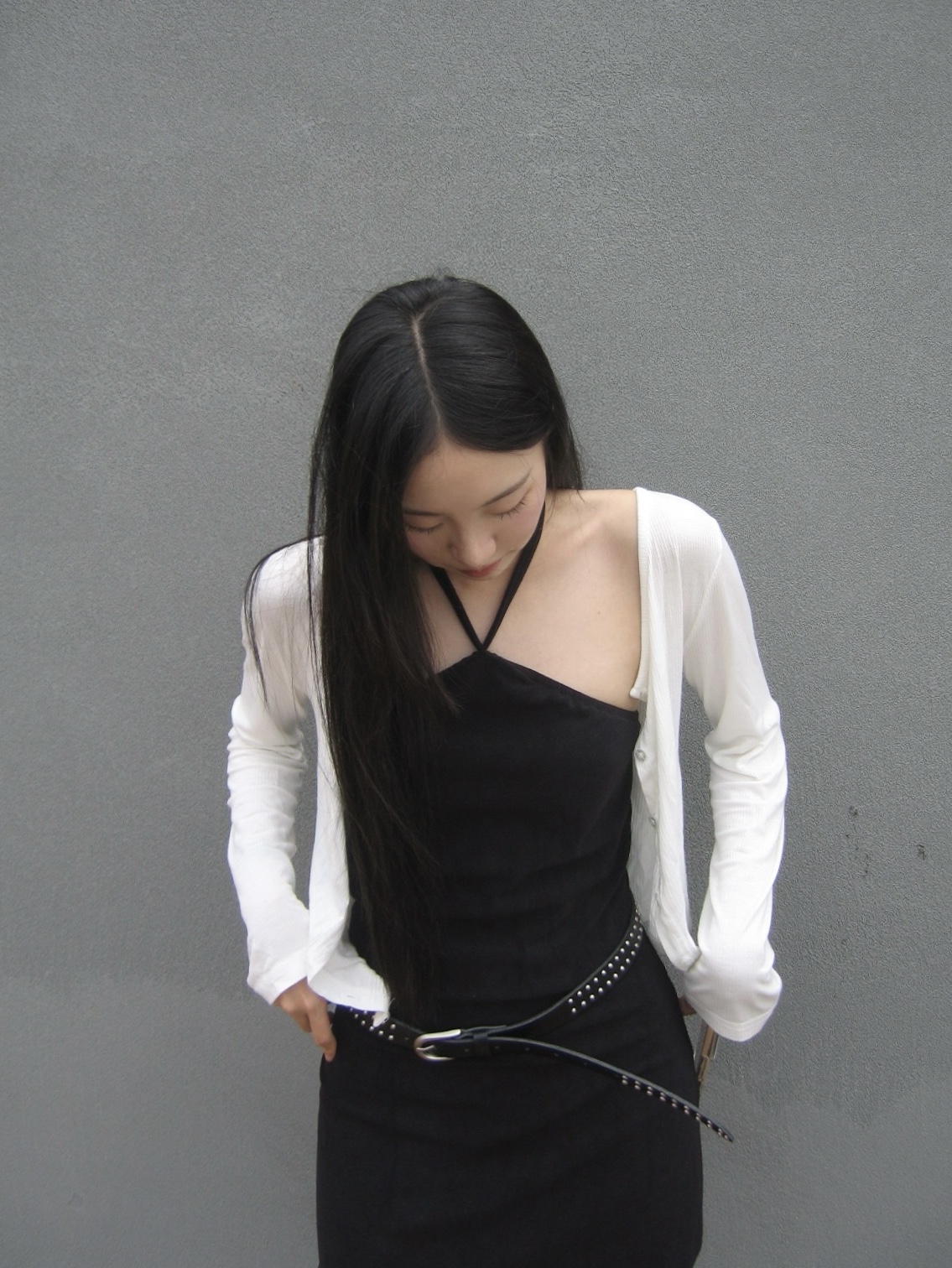 Lots You Terry Dress Black 착용 스타일 - 1