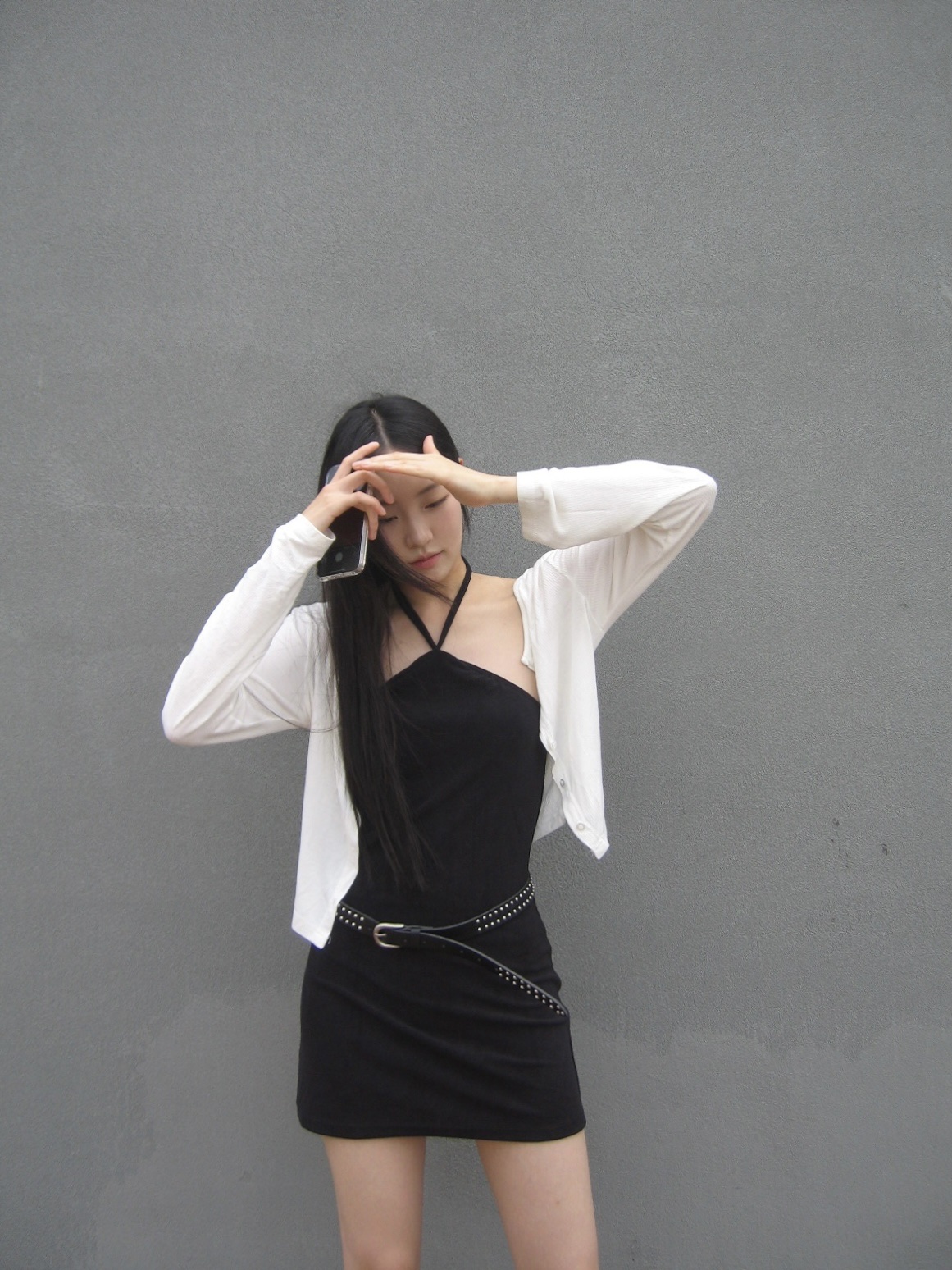 Lots You Terry Dress Black 착용 스타일 - 2