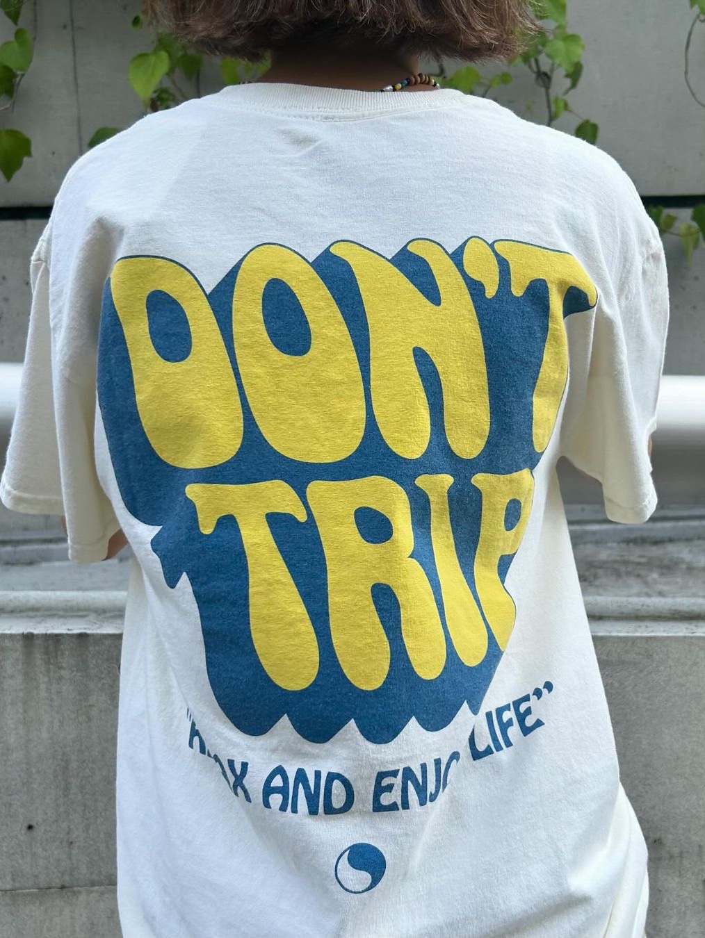 Free & Easy Lazy Days SS Tee Pale Yellow 착용 스타일 - 2