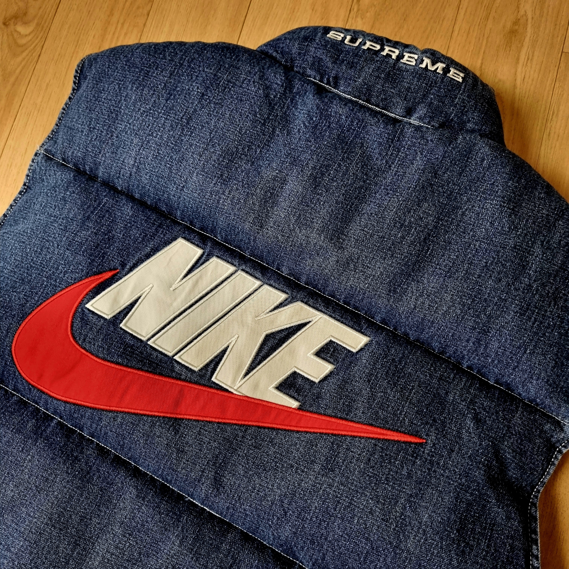 Supreme x Nike Denim Puffer Vest Indigo - 24SS 착용 스타일
