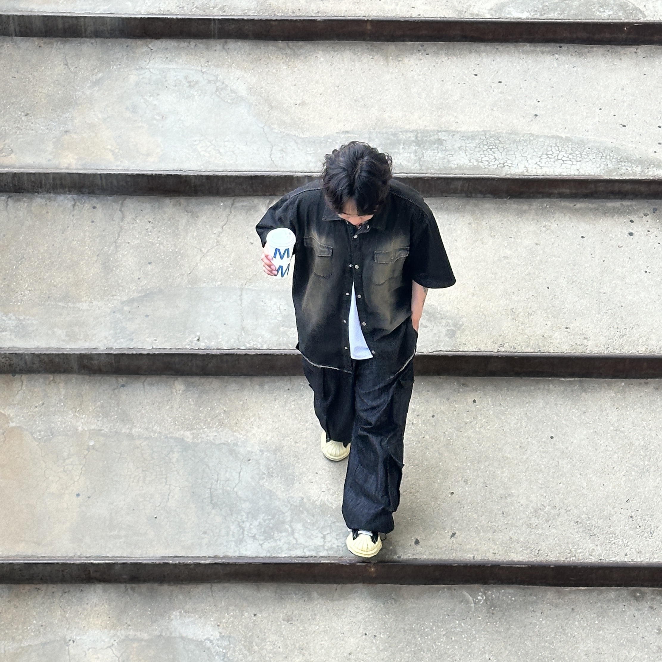 Maison Mihara Yasuhiro Blakey VL OG Sole Canvas Low-top Sneakers Black 착용 스타일 - 2