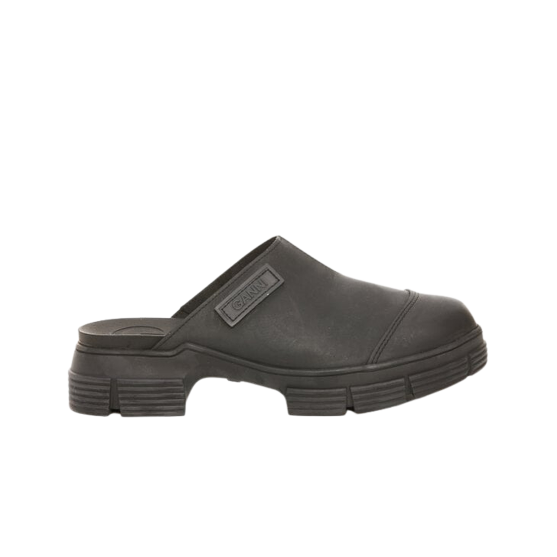 (W) 가니 리사이클드 러버 클로그 블랙((W) Ganni Recycled Rubber Clog Black)