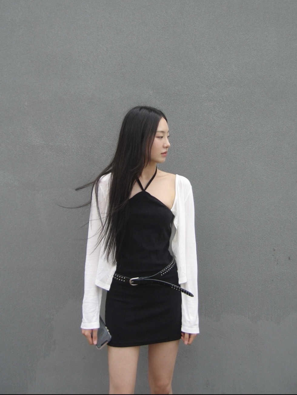 Lots You Terry Dress Black 착용 스타일 - 3