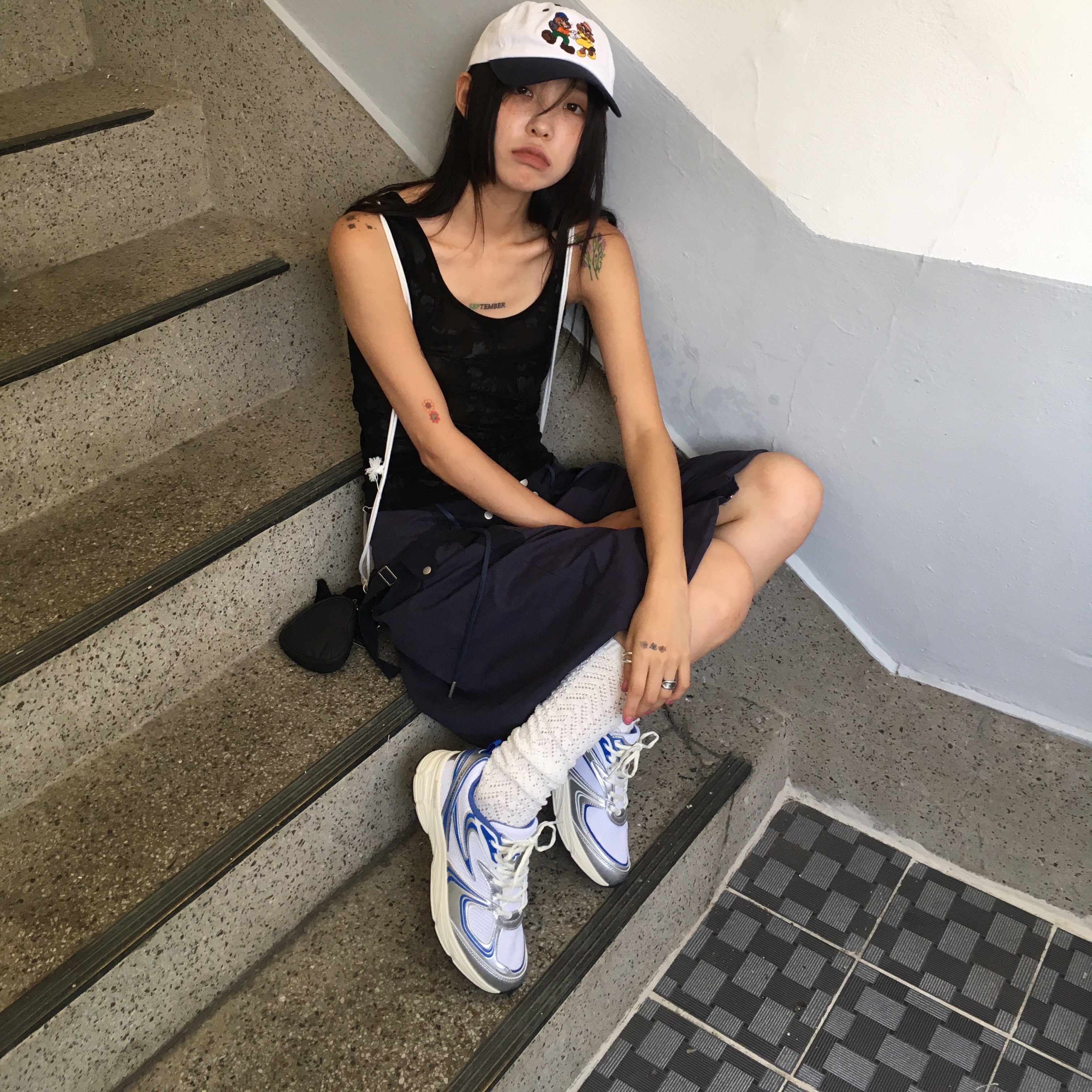 Fila Interun White Green 착용 스타일 - 2