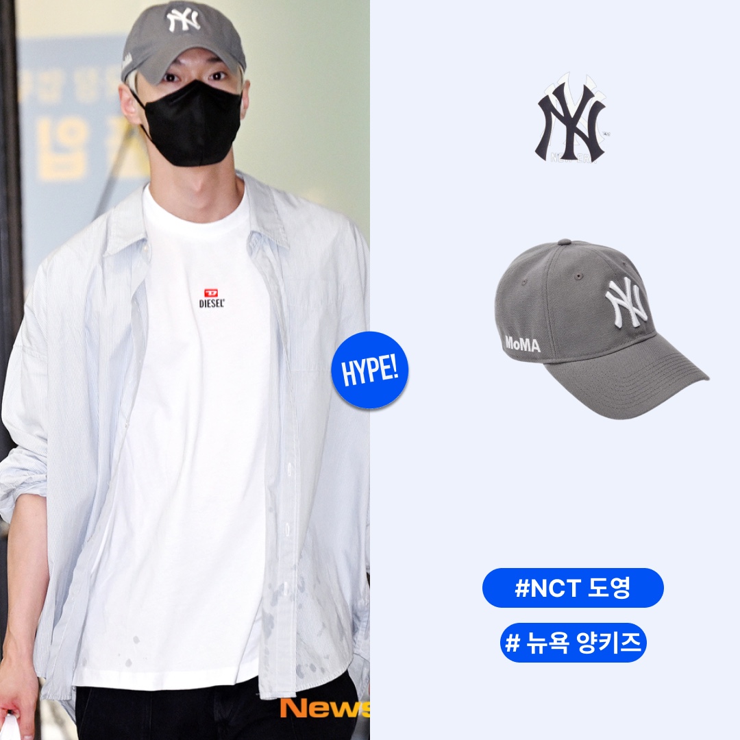 New Era x MoMA New York Yankees Cap Storm Gray 착용 스타일 - 1