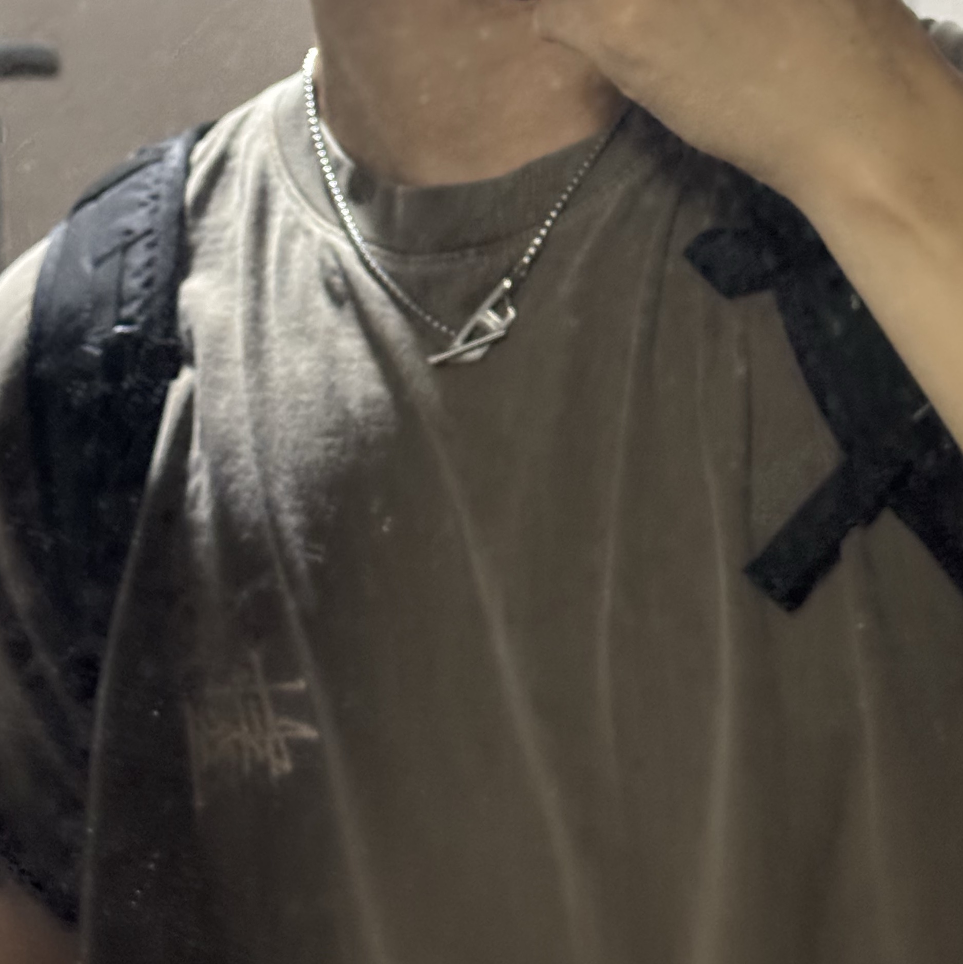 Diesel Dx1477 Stainless Steel Chain Necklace Silver 착용 스타일