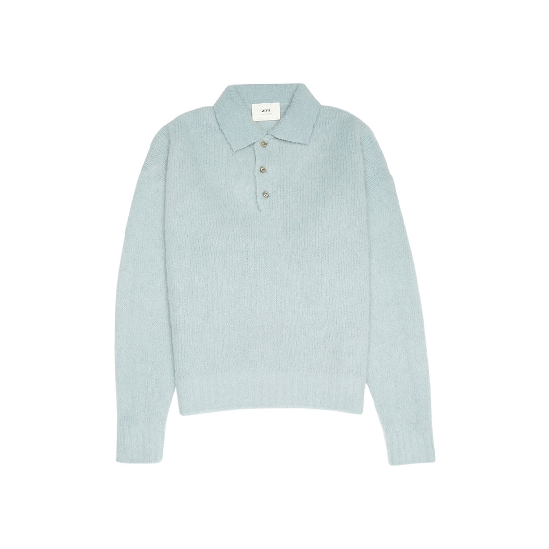 AMI Hairy Polo Sweater Aquamarine 상세 이미지 1