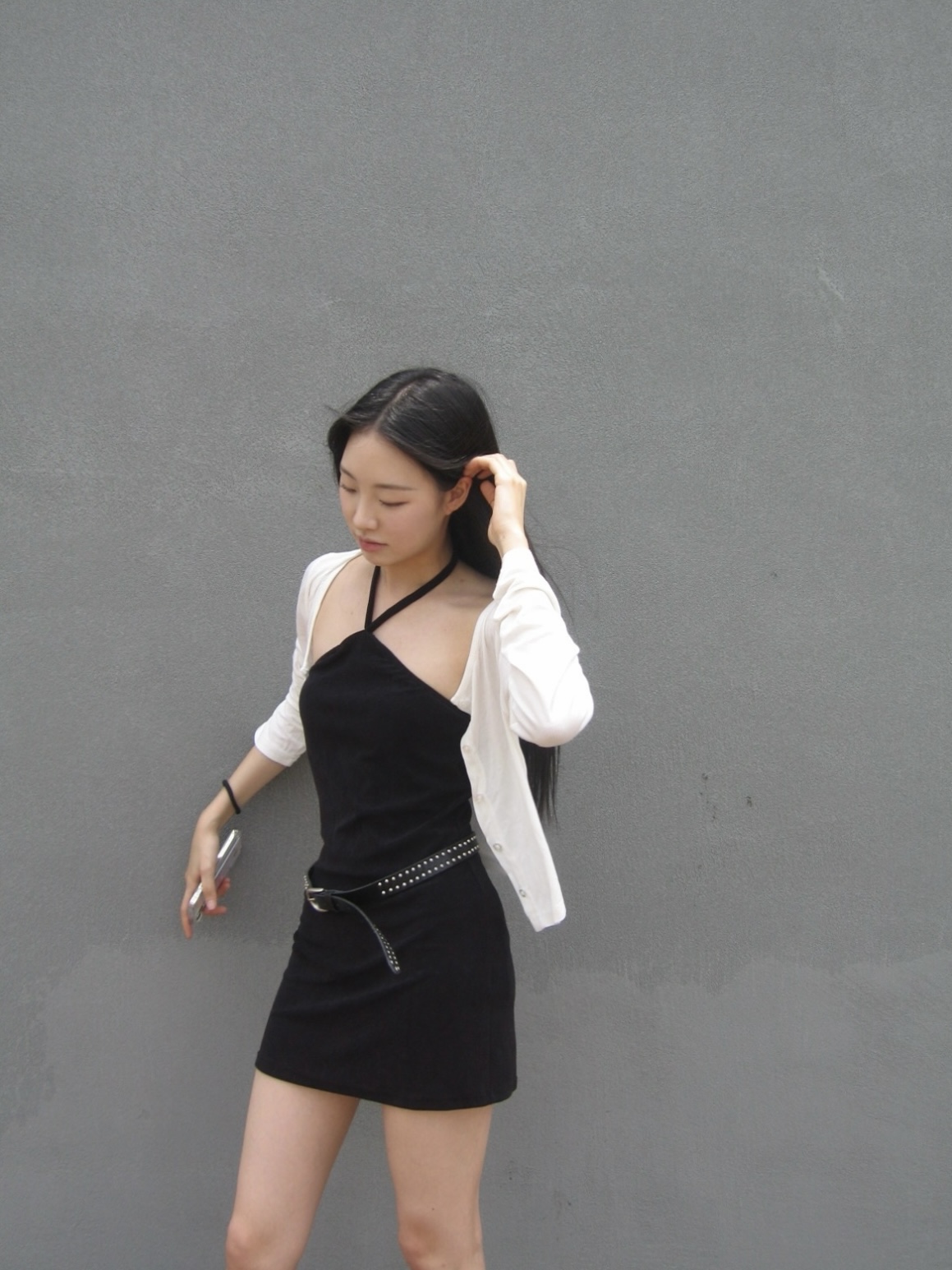Lots You Terry Dress Black 착용 스타일 - 1