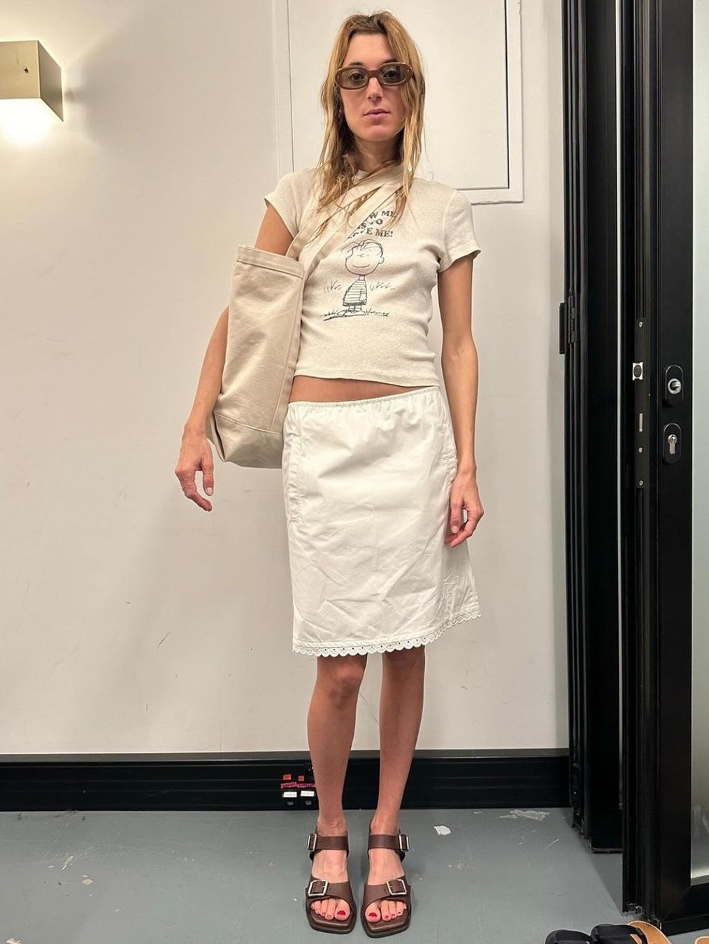 Re/Done Women 90s Baby Linus T-Shirt Vintage White - 24FW 착용 스타일