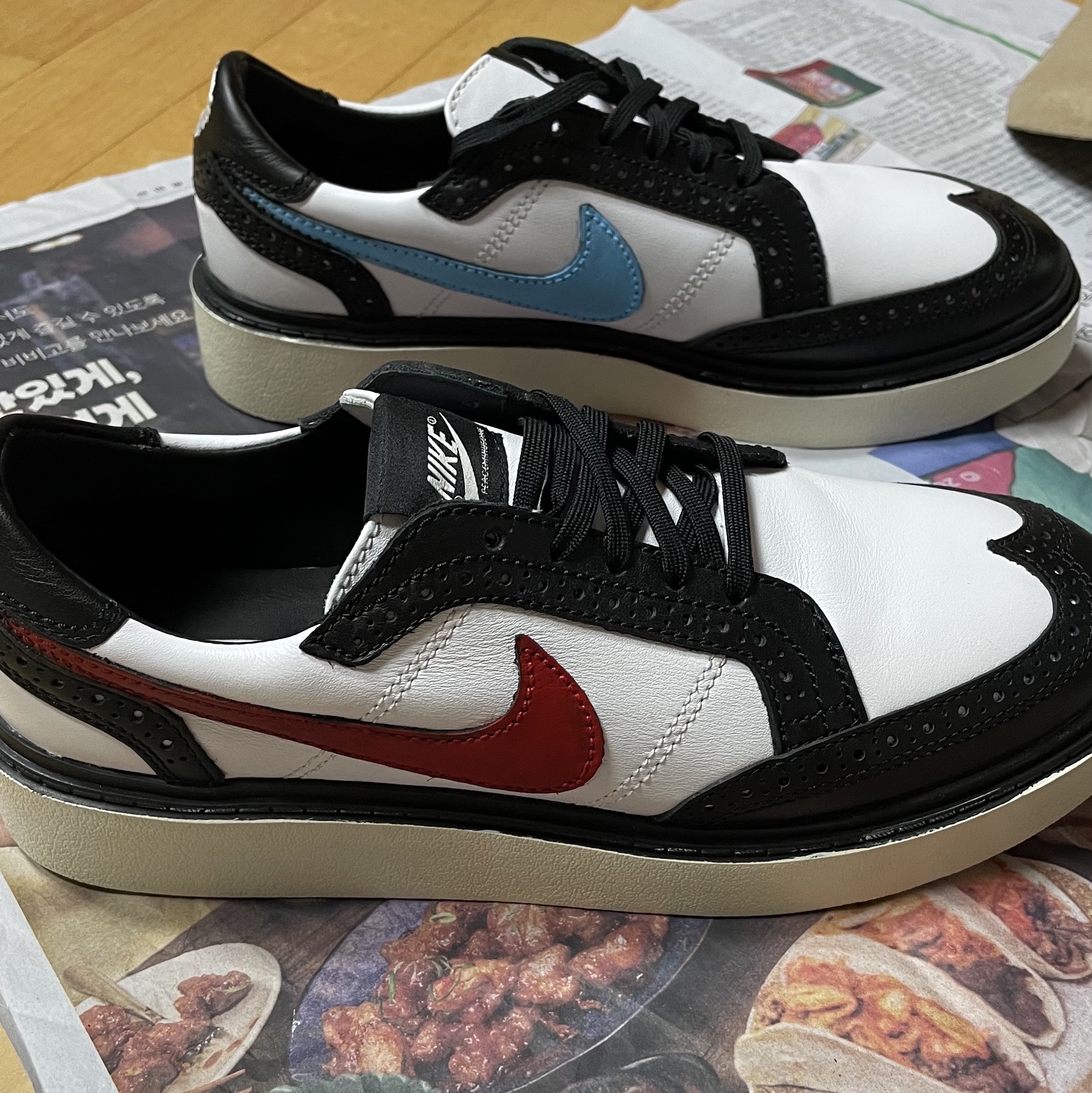 Nike x Peaceminusone Kwondo1 Black and White 착용 스타일 - 2