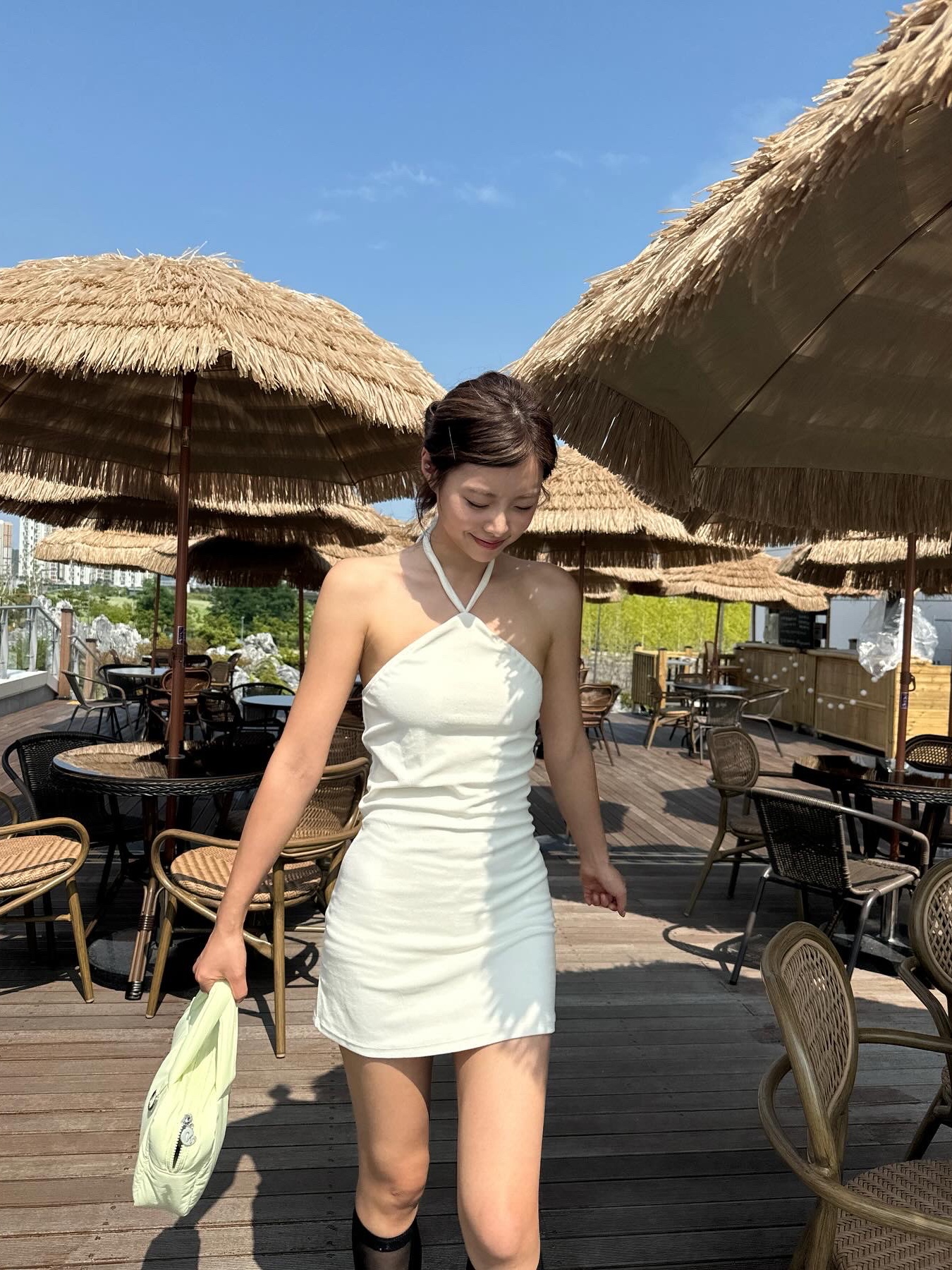 Lots You Terry Dress Ivory 착용 스타일 - 1