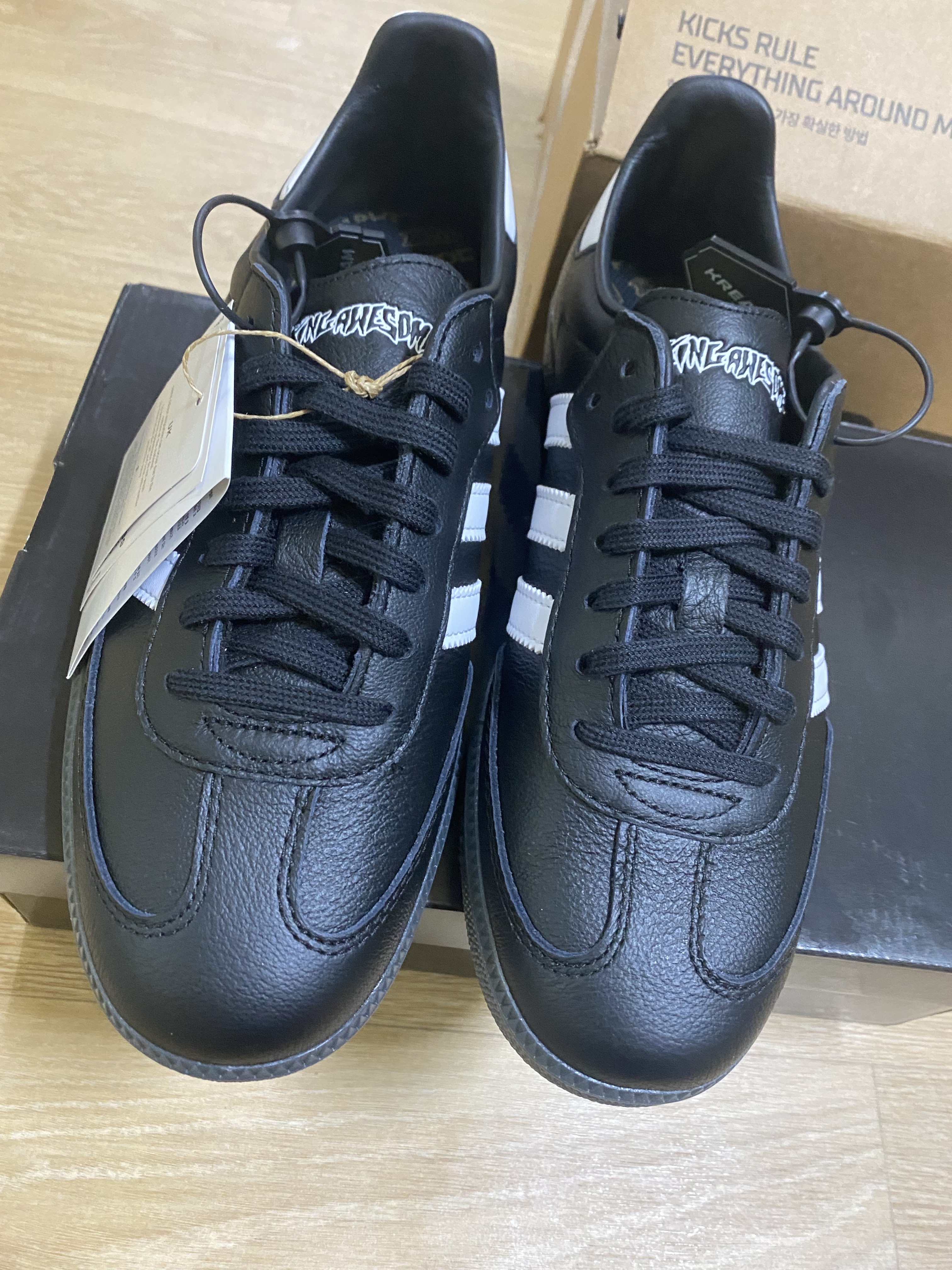 Adidas x Fucking Awesome Samba Core Black 착용 스타일 - 1