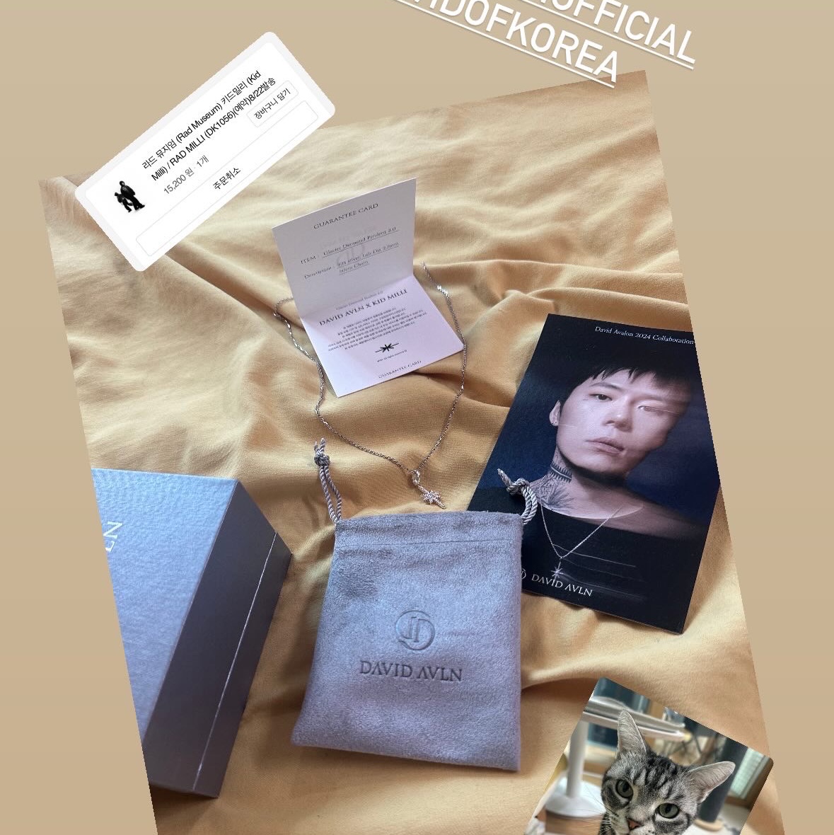 [KREAM 단독/프리오더] KID MIILI x DAVID AVLN Glacier Diamond Pendant 2.0 착용 스타일