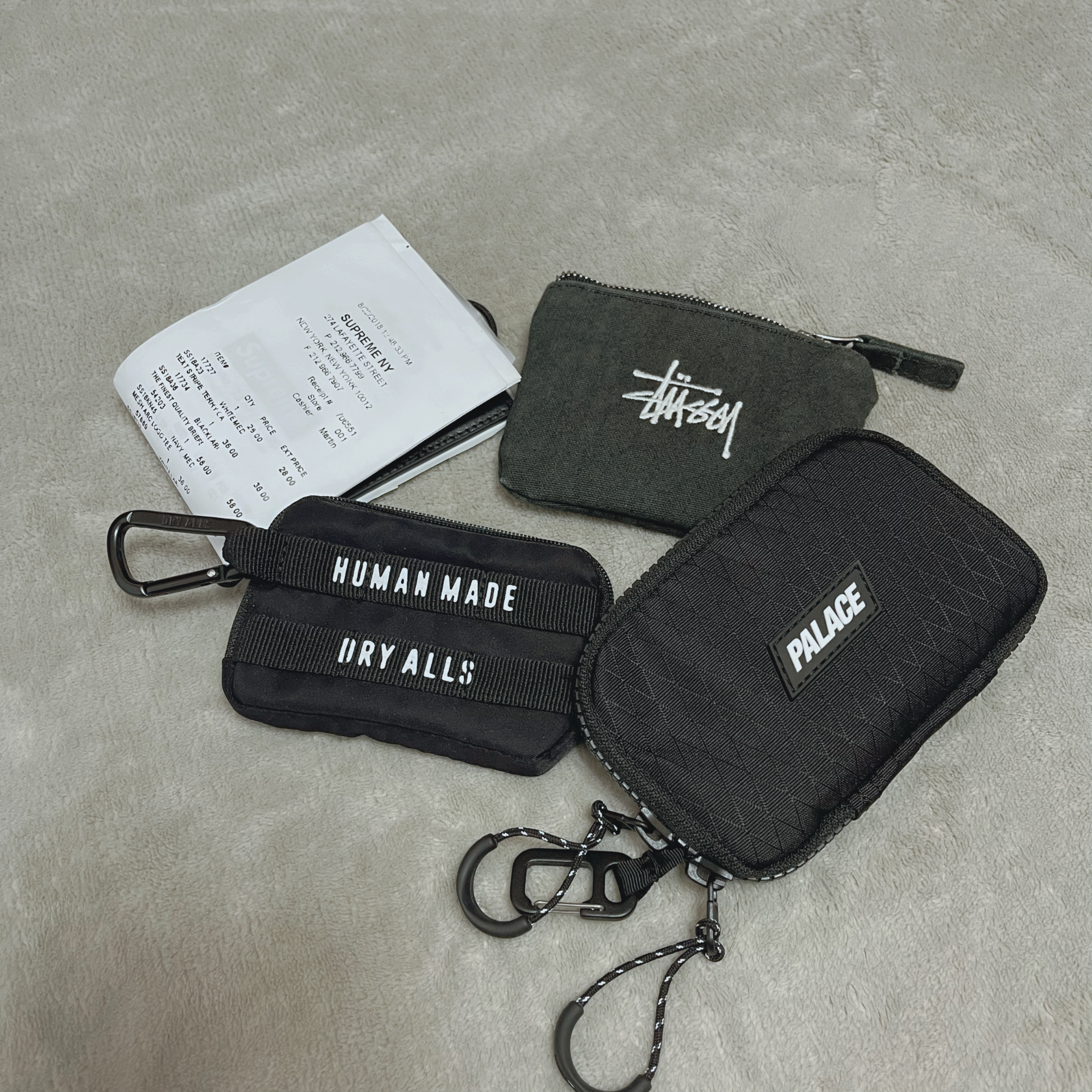 Palace Cordura Y-Rip Card Wallet Black - 24SS, Human Made Military Card Case Black 착용 스타일