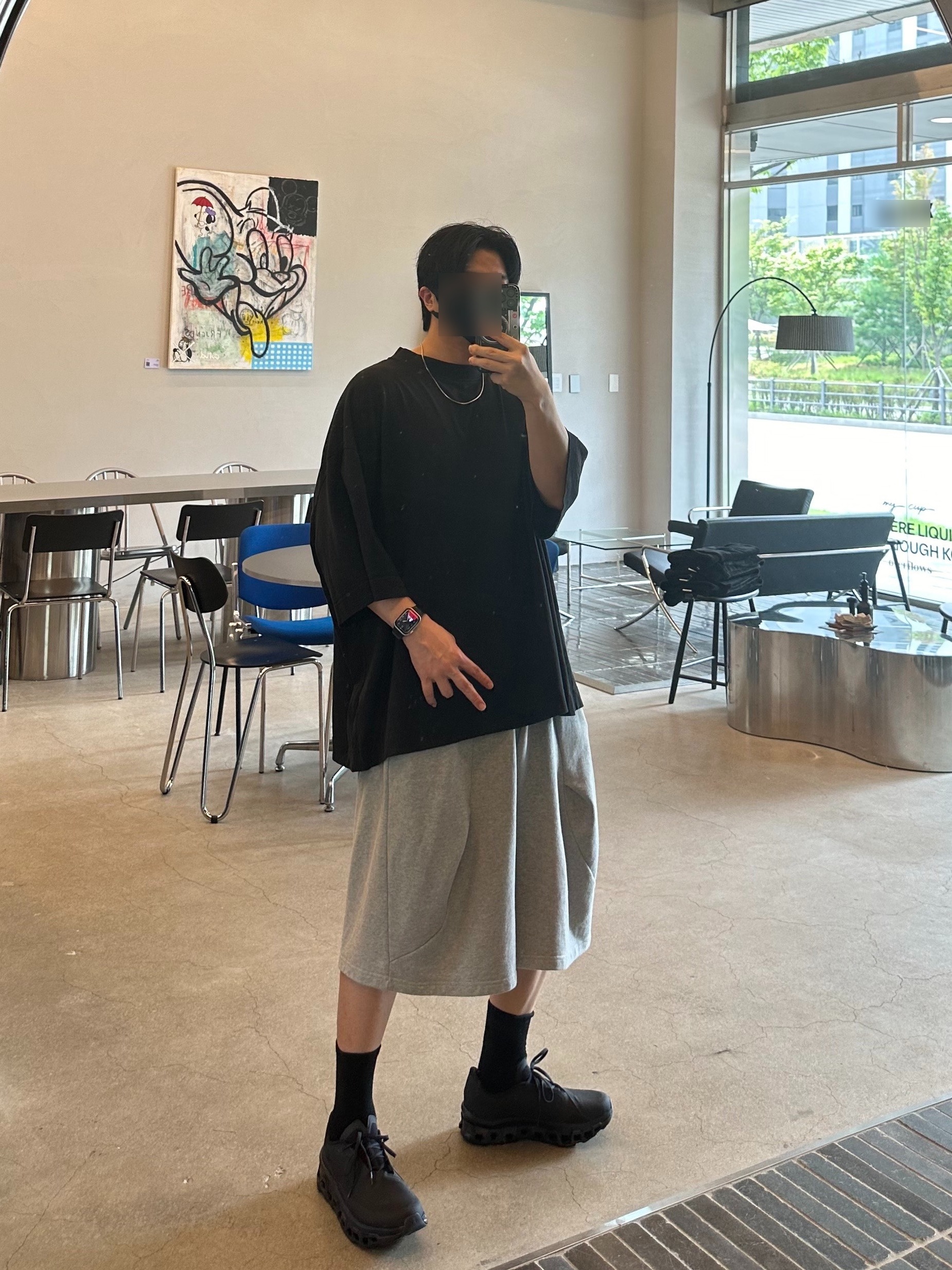 Rick Owens Vintage Sneakers Black, On Running x Post Archive Faction (Paf) Cloudmonster 2 Black Magnet 착용 스타일 - 2