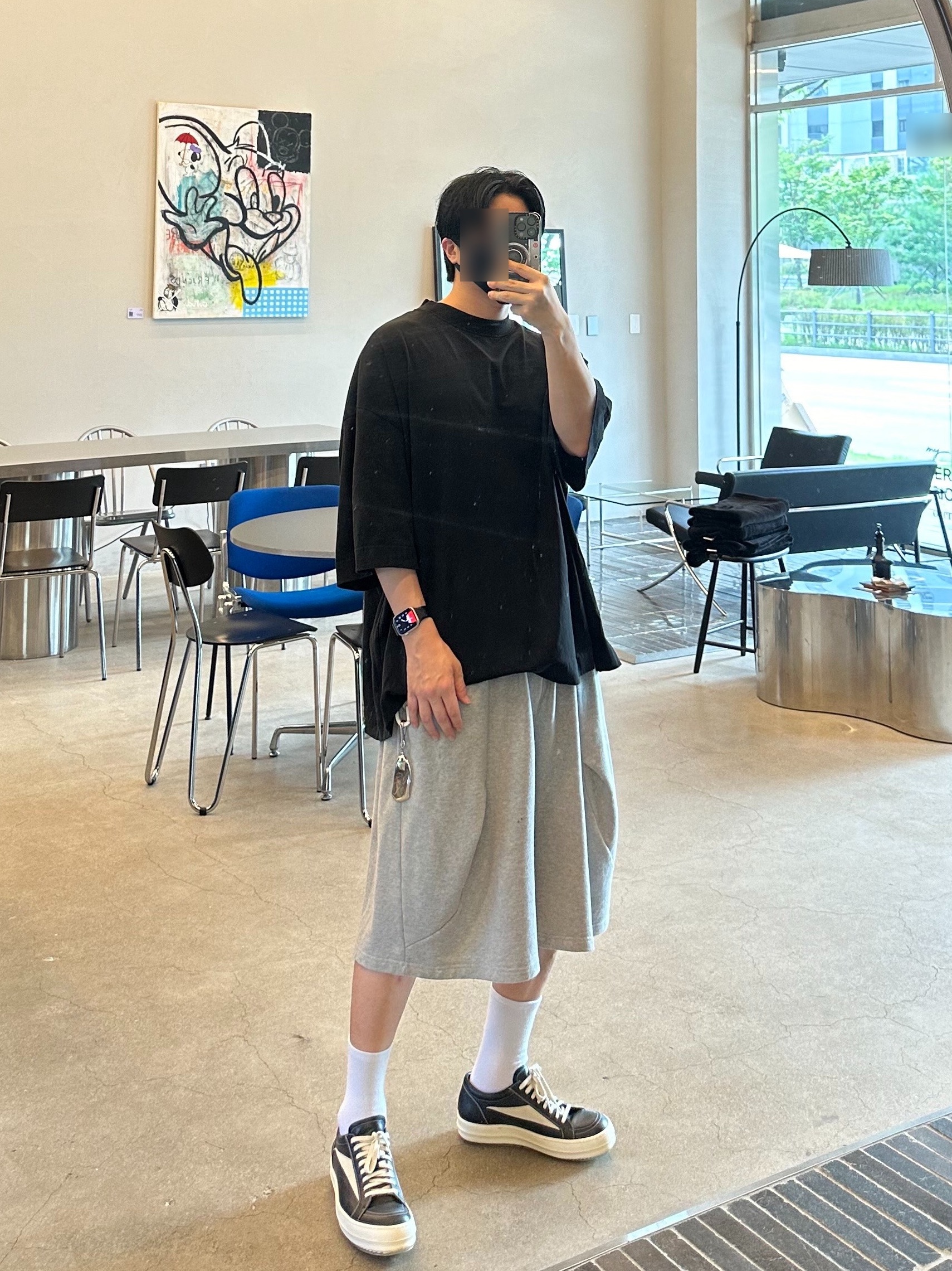 Rick Owens Vintage Sneakers Black, On Running x Post Archive Faction (Paf) Cloudmonster 2 Black Magnet 착용 스타일 - 1