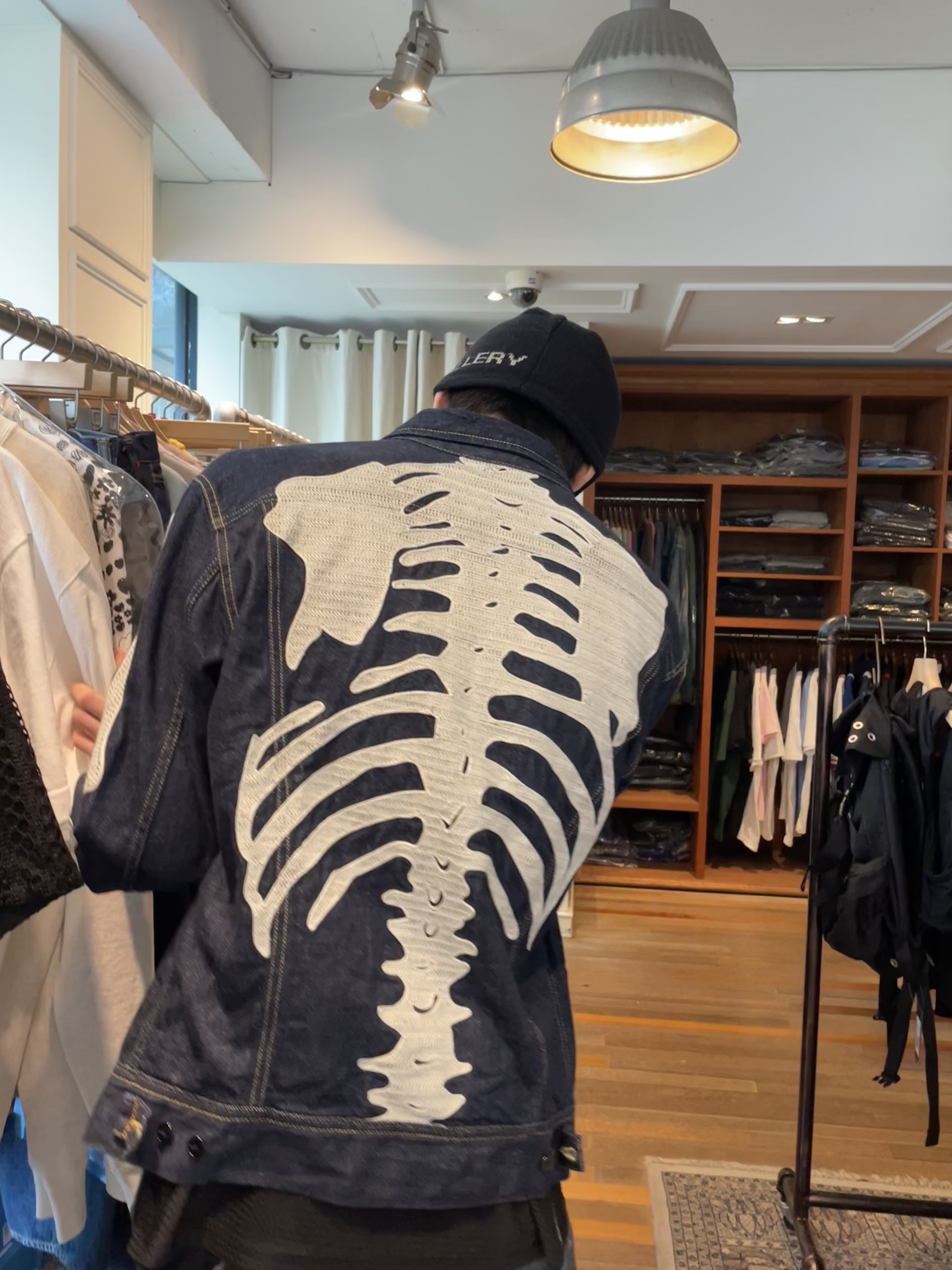 Kapital 11.5 oz. Denim Mexican Tuxedo Westerner Bone Jacket Indigo, Stussy Canvas Coin Pouch Highlander 착용 스타일 - 2