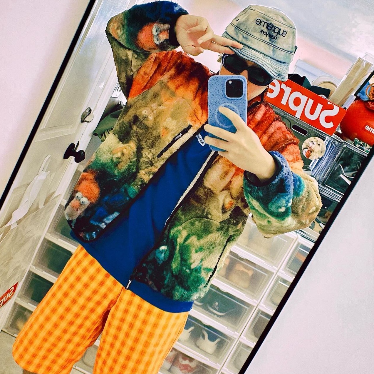 Supreme Muppets Fleece Jacket Multicolor - 24SS 착용 스타일 - 1