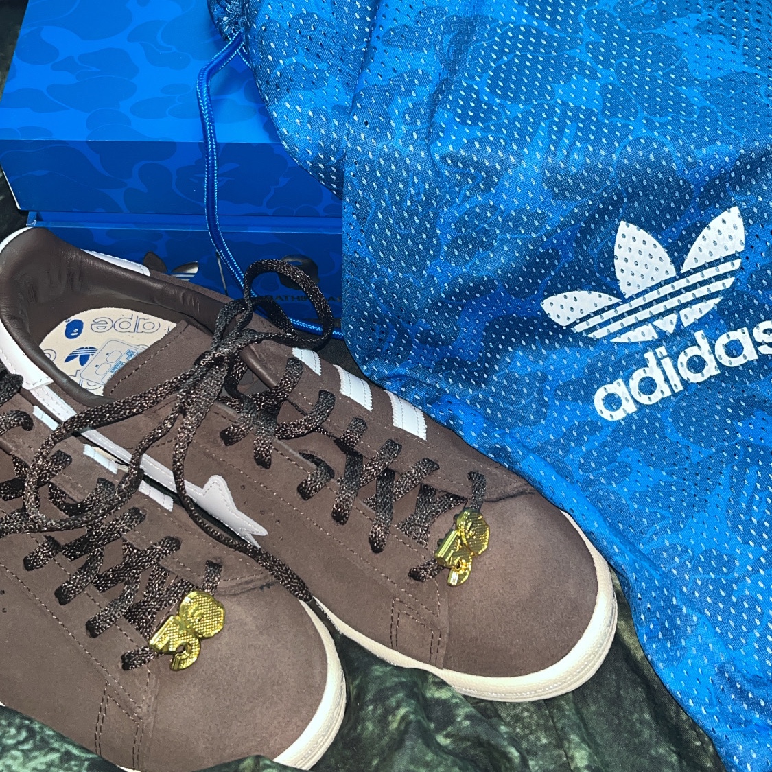 Adidas x BAPE Campus 80s Brown 착용 스타일