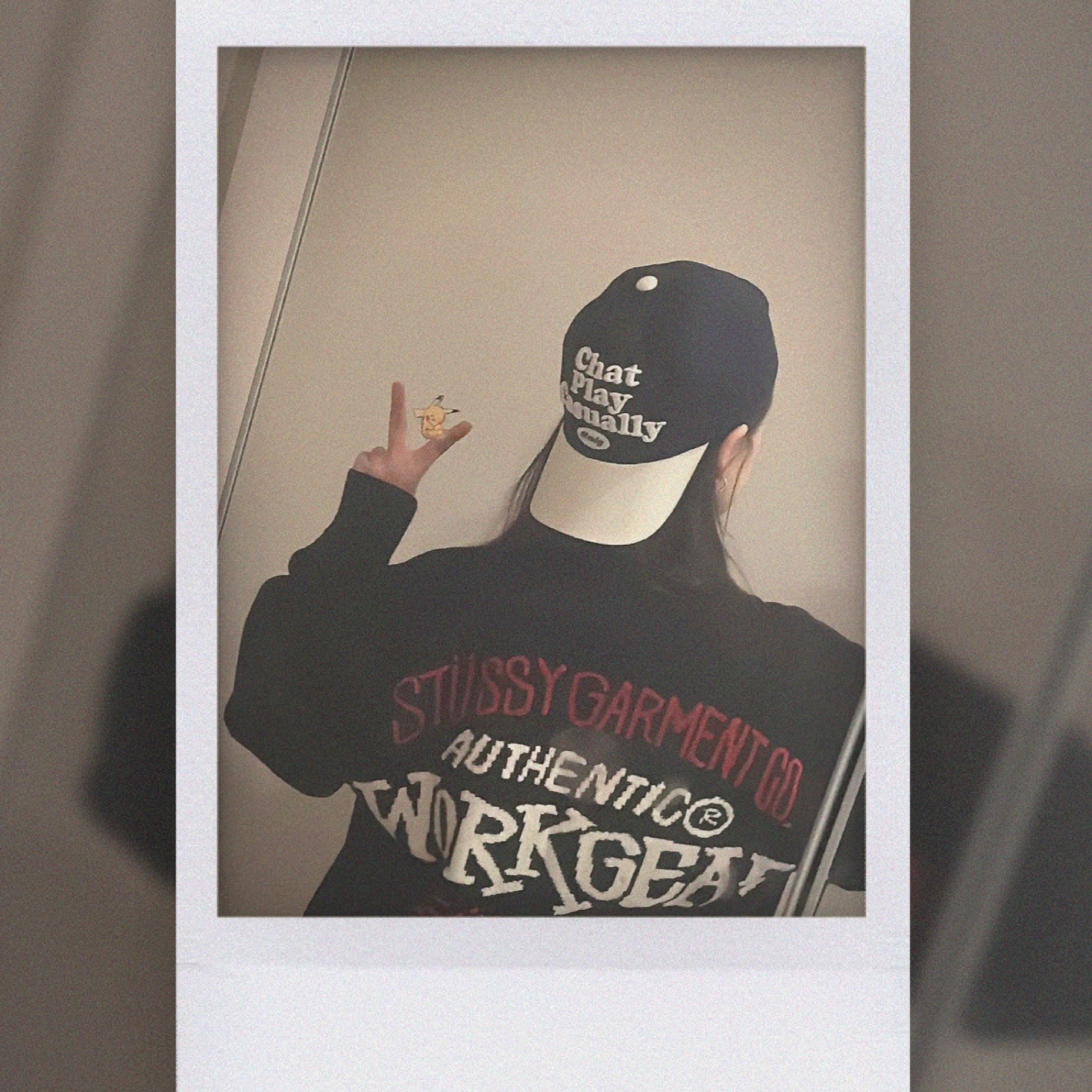 Stussy Authentic Workgear Sweater Black 착용 스타일 - 1