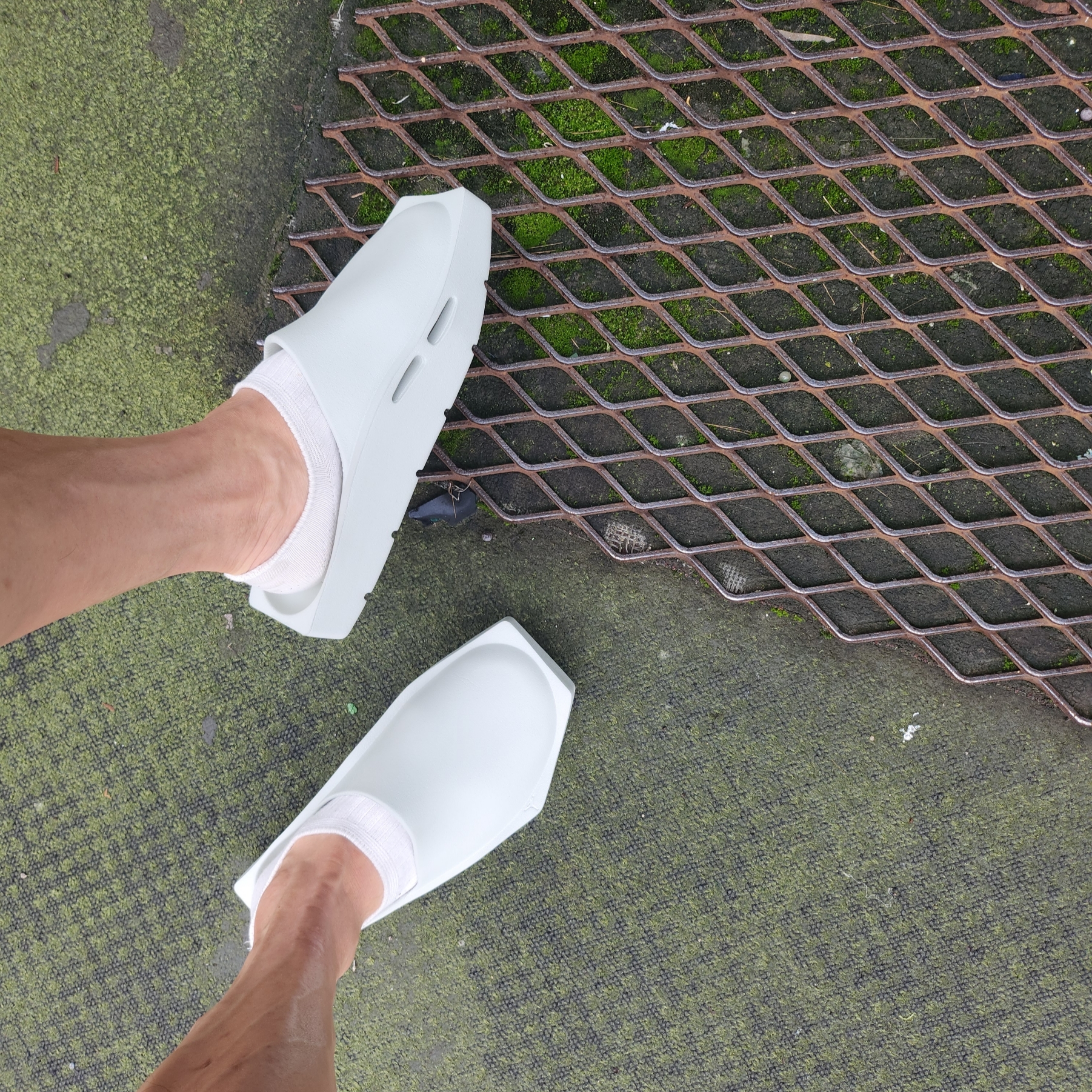 (W) Jordan Hex Mule SP Light Silver 착용 스타일 - 2