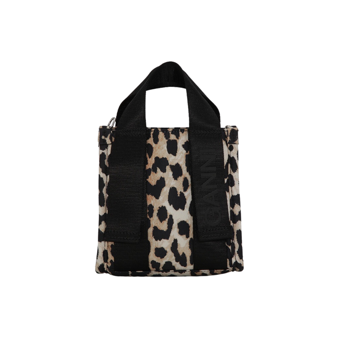 Ganni Mini Tech Tote Leopard 상세 이미지 1