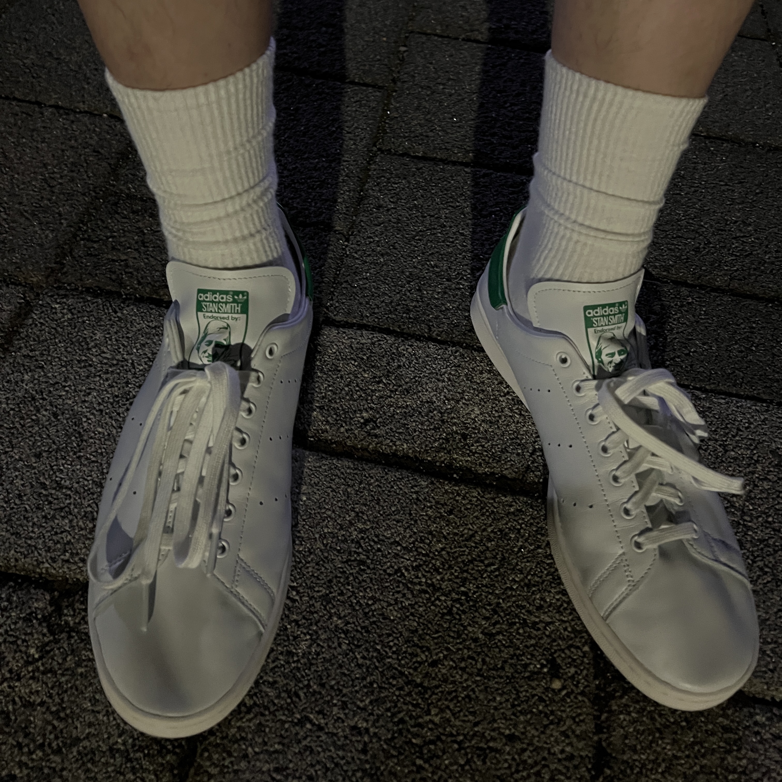 Adidas Stan Smith Decon Cloud White Green 착용 스타일 - 2